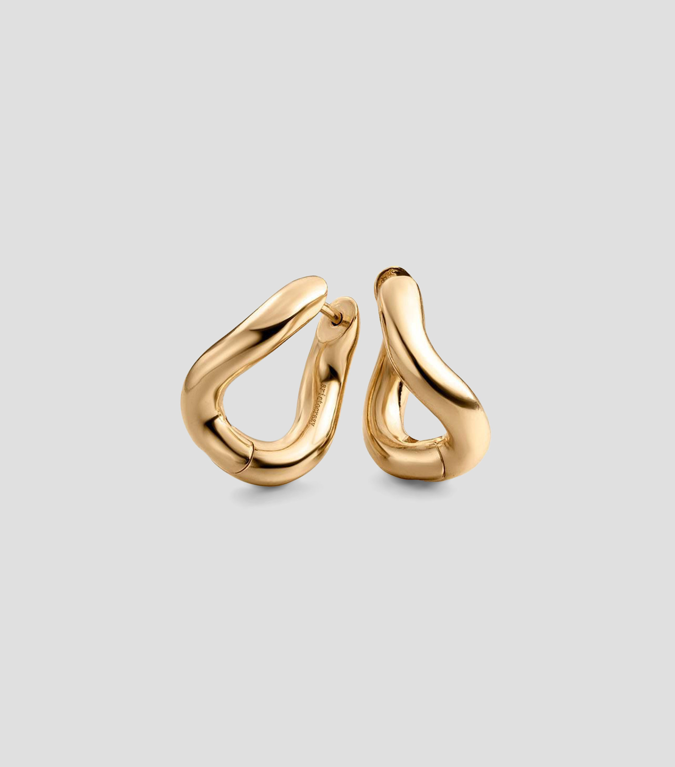 Pendientes en plata .925 de aro mediano grueso de forma ondulada Hooped Earrings Mujer