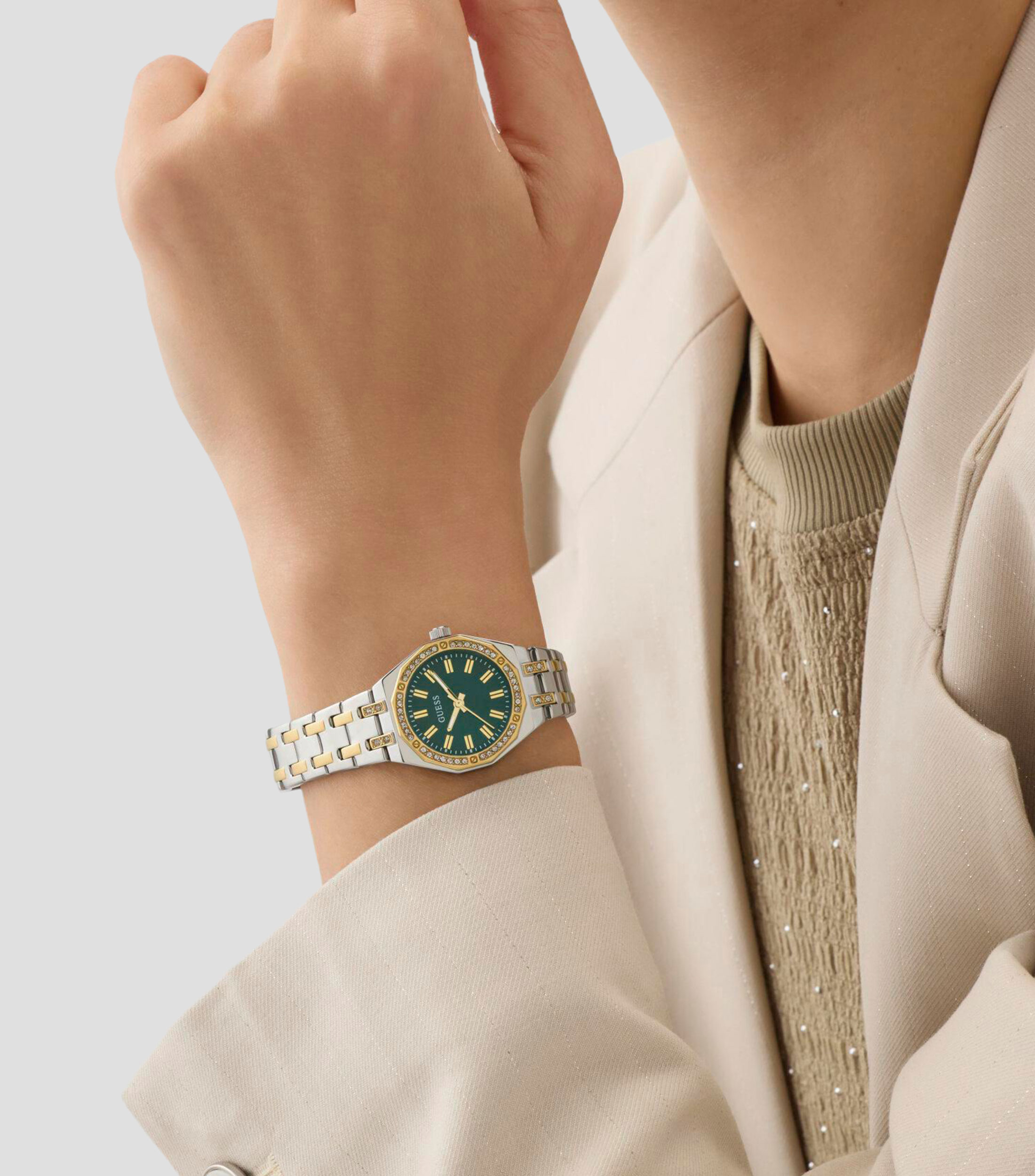 Reloj para Mujer Pixie casual plateado/verde