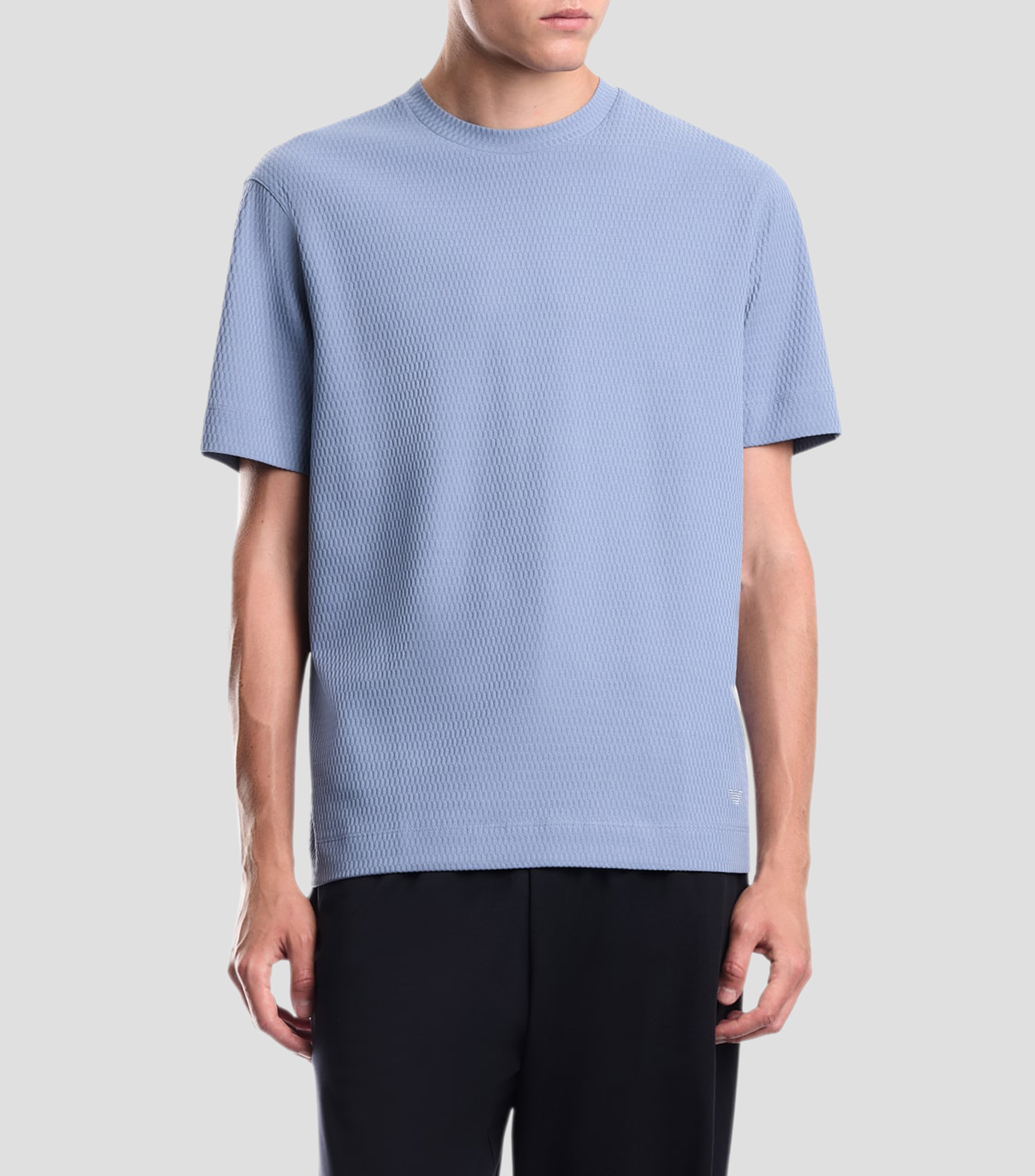 Playera cuello redondo manga corta sólida Hombre