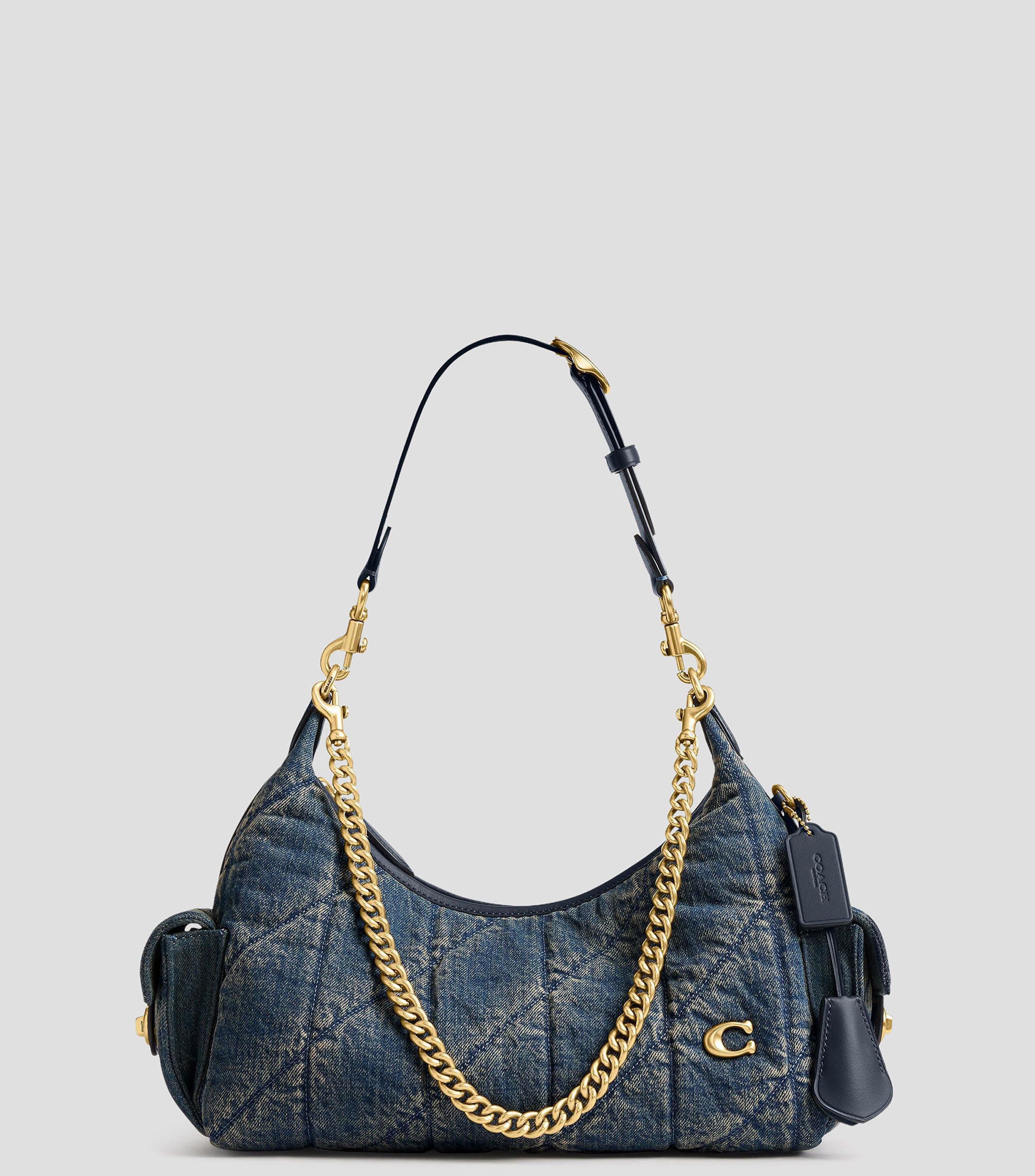 Bolsa shoulder azul Juliet 30 deslavada Mujer