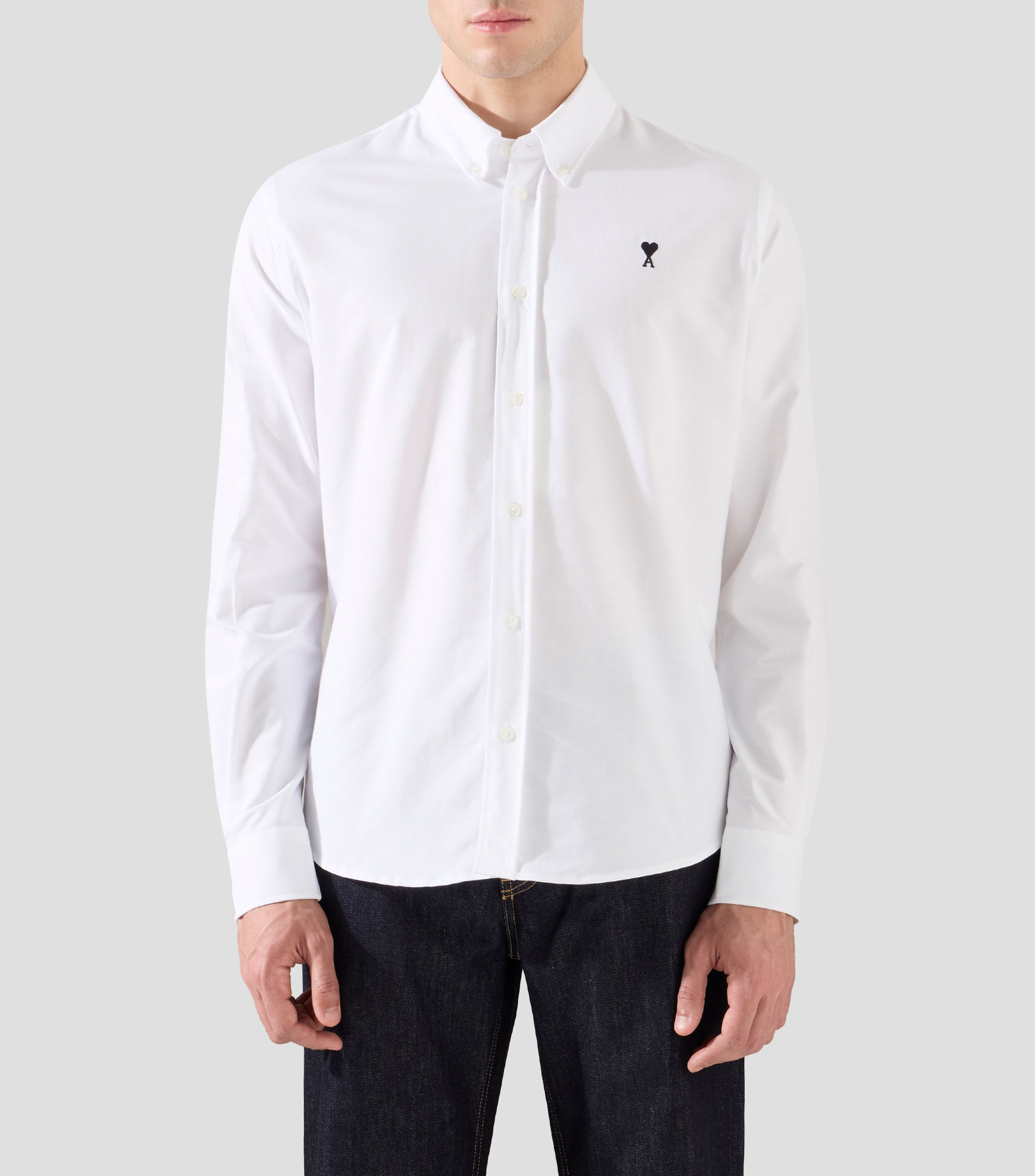 Camisa lisa manga larga Hombre