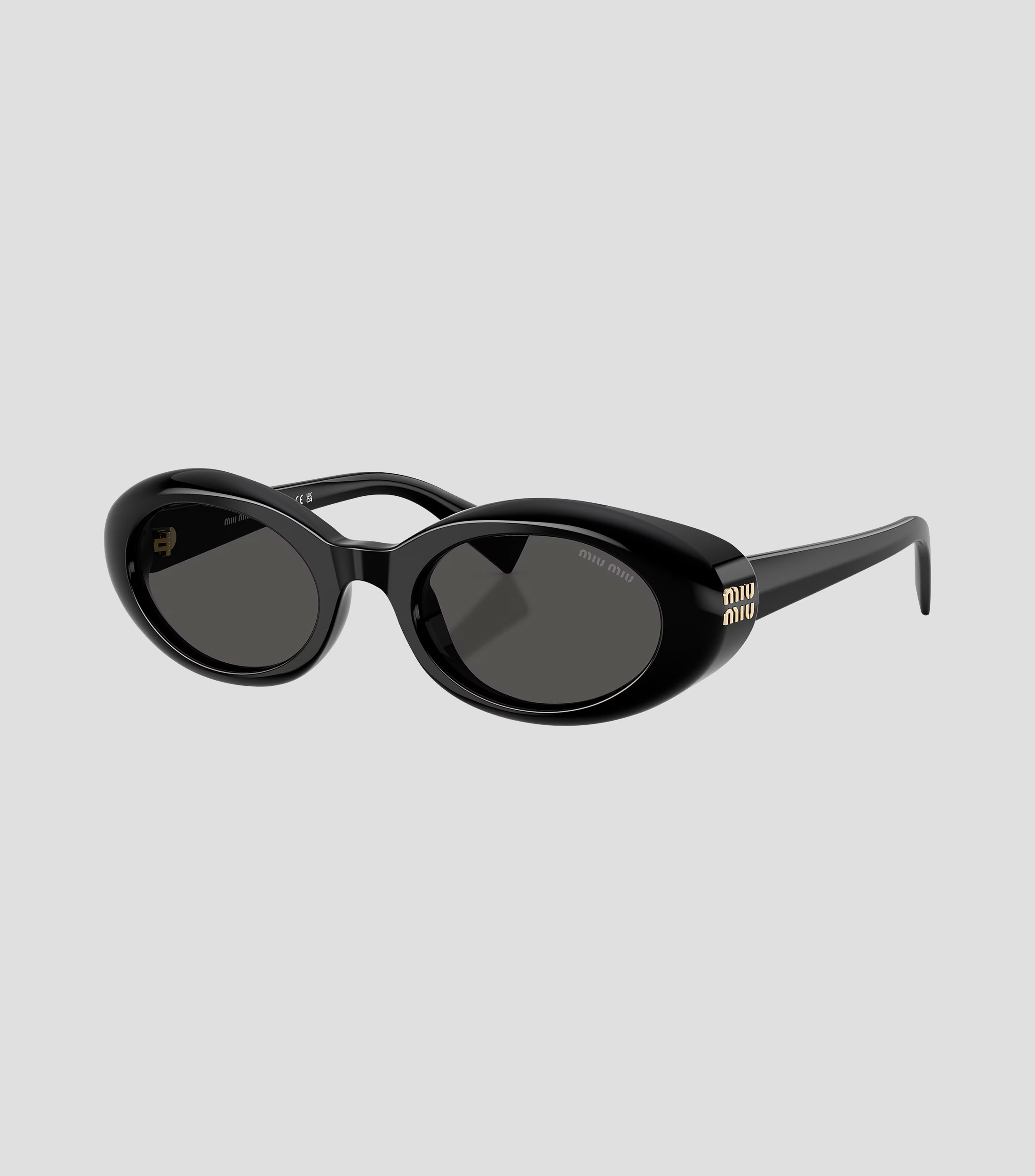 Lentes de sol ovalados negros Mujer