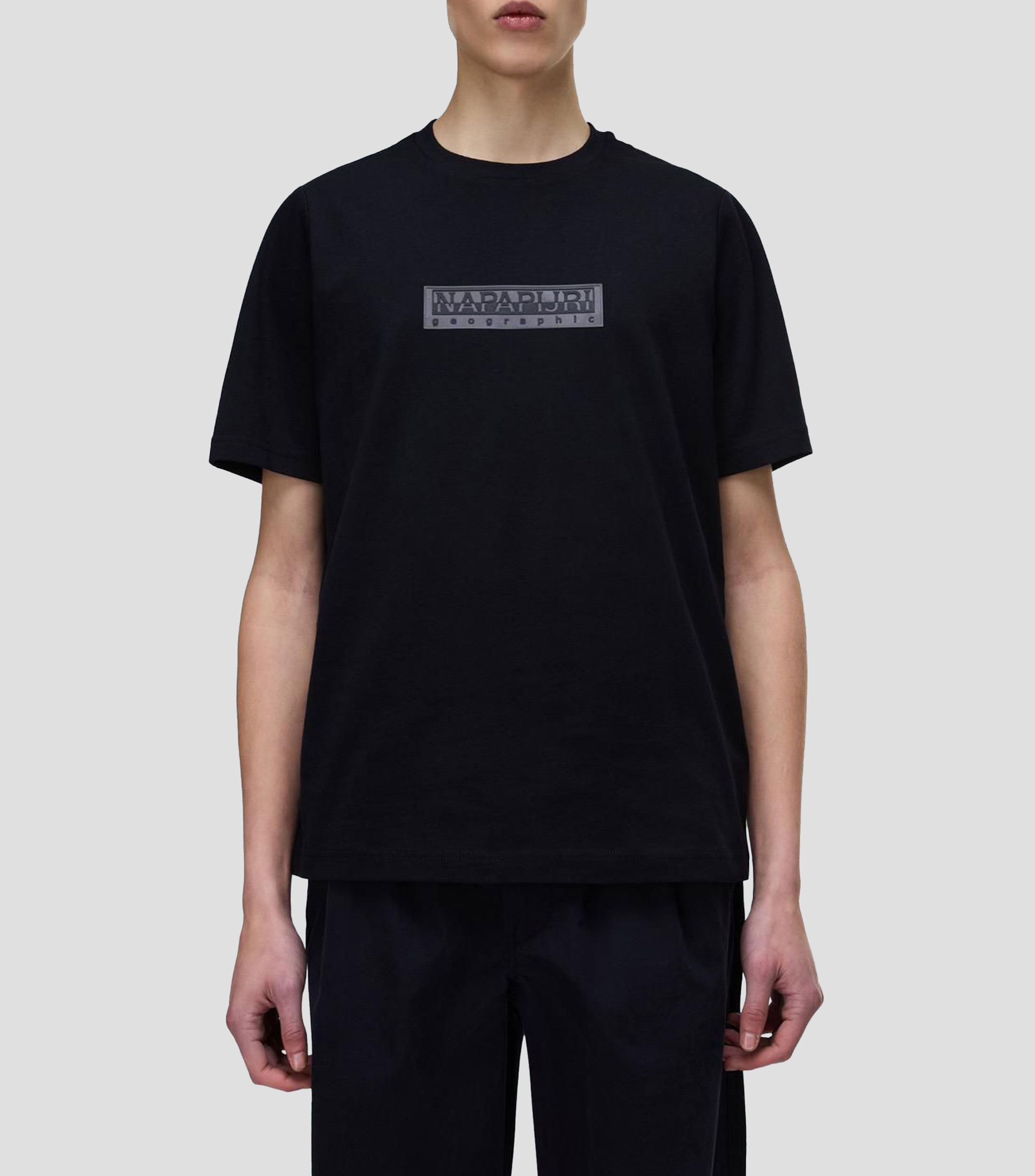 Playera cuello redondo manga corta Box Logo lisa Hombre