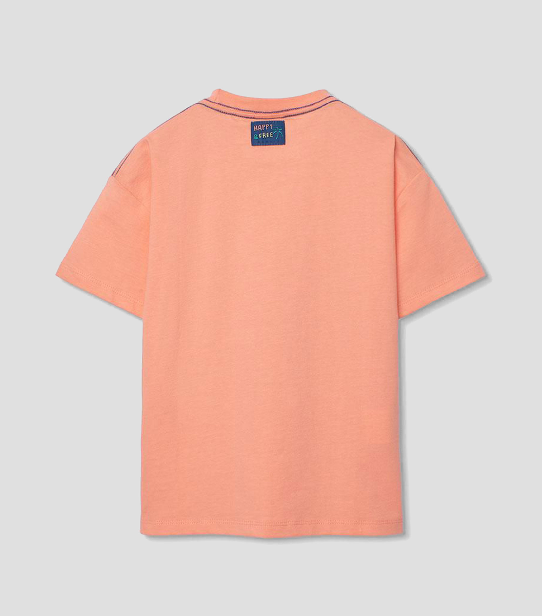 Playera cuello redondo manga corta estampada Niño
