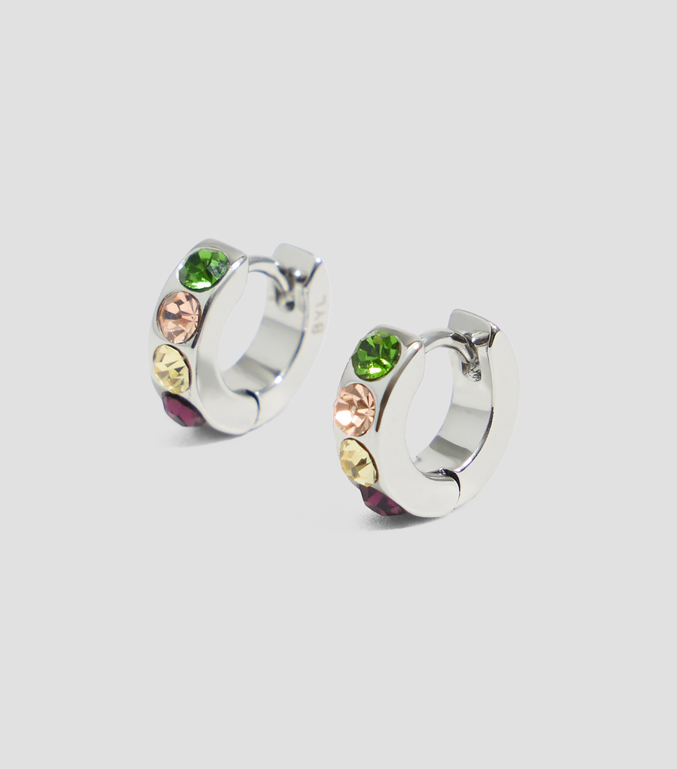 Pendientes aro mini cristales dorados Mujer