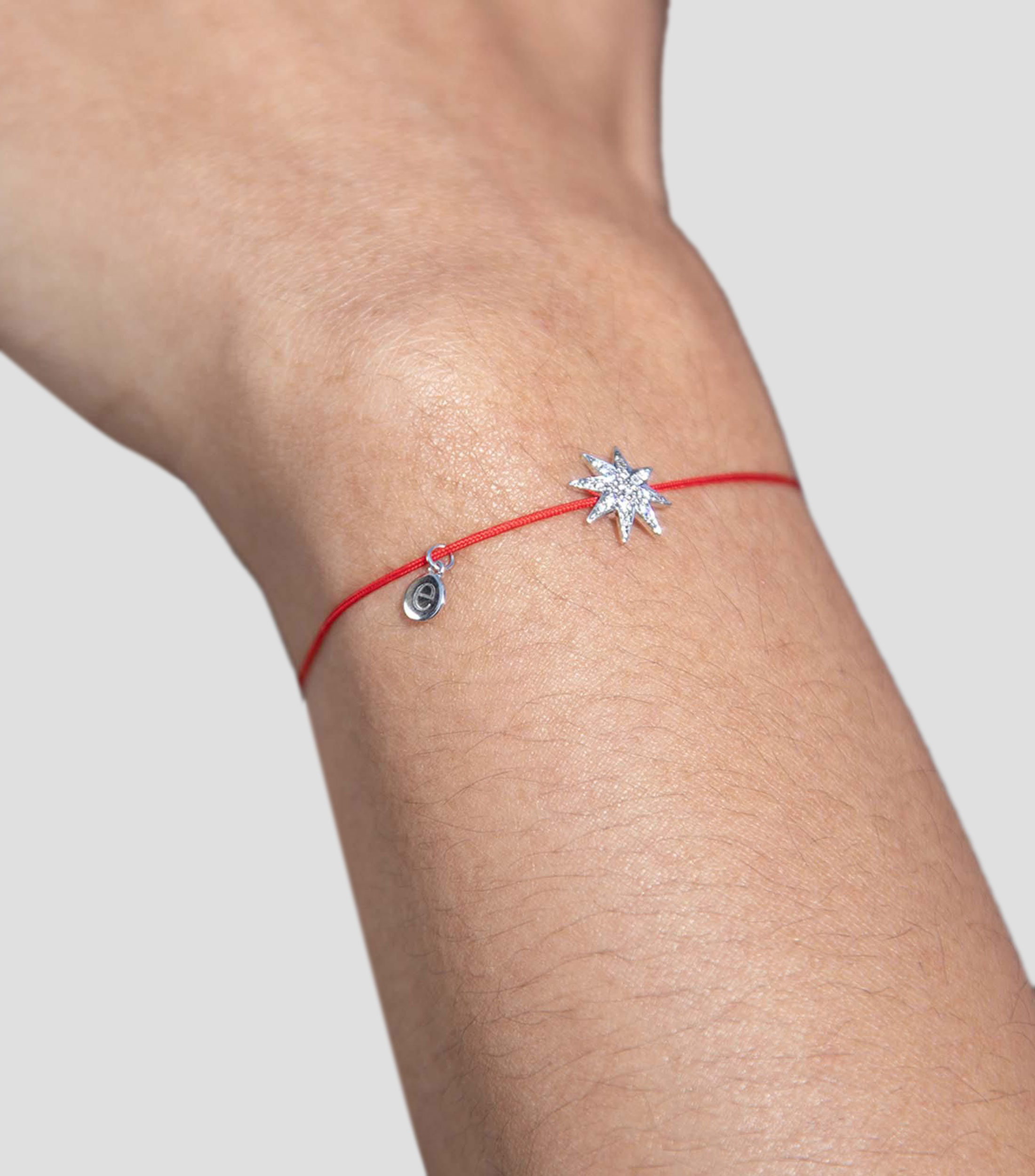 Pulsera roja con diamantes Mujer