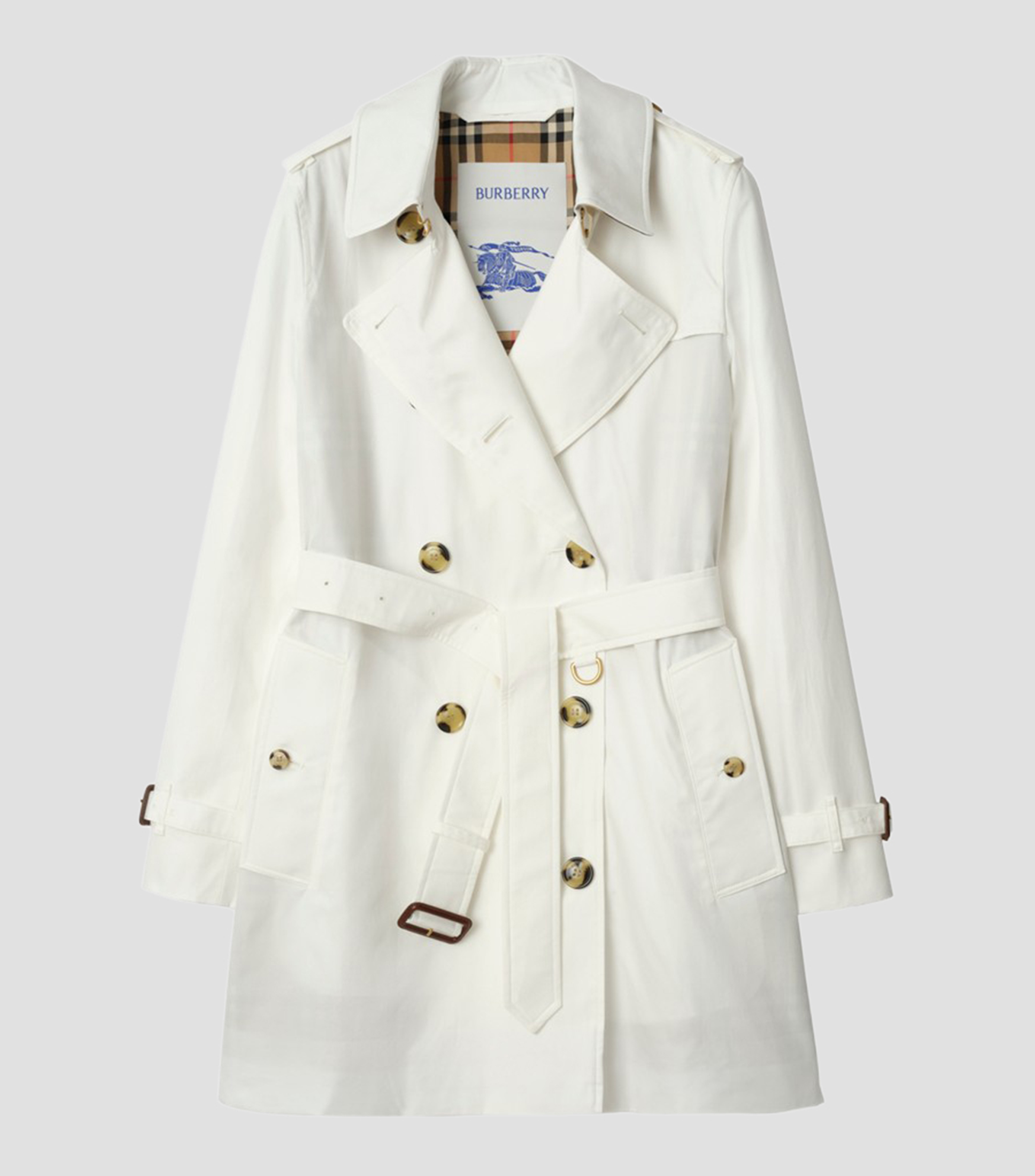 Gabardina midi estilo trench coat con botones y cinta Mujer