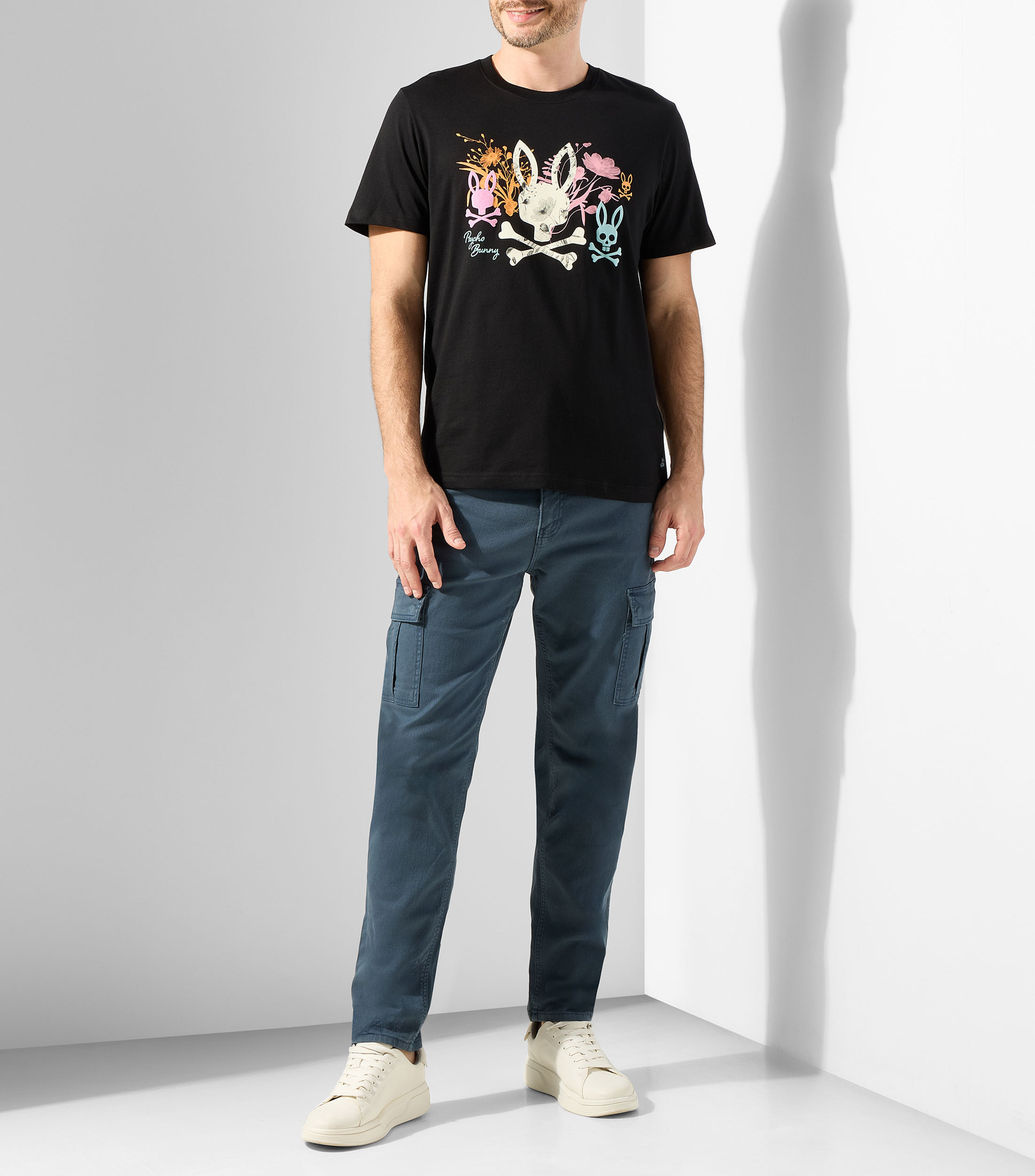 Playera cuello redondo manga corta estampada Hombre
