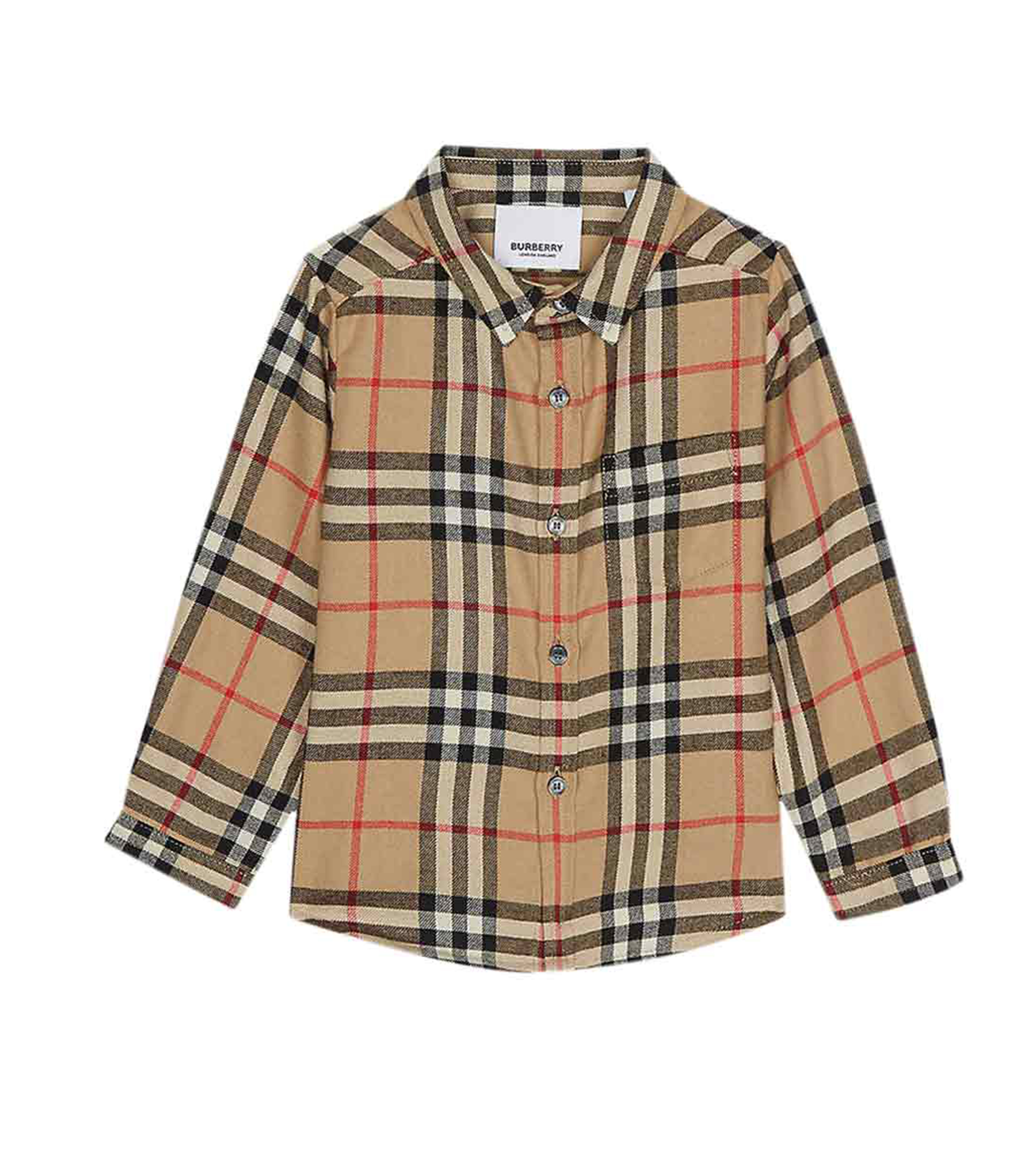 Burberry Camisa con cuadros manga larga Niños