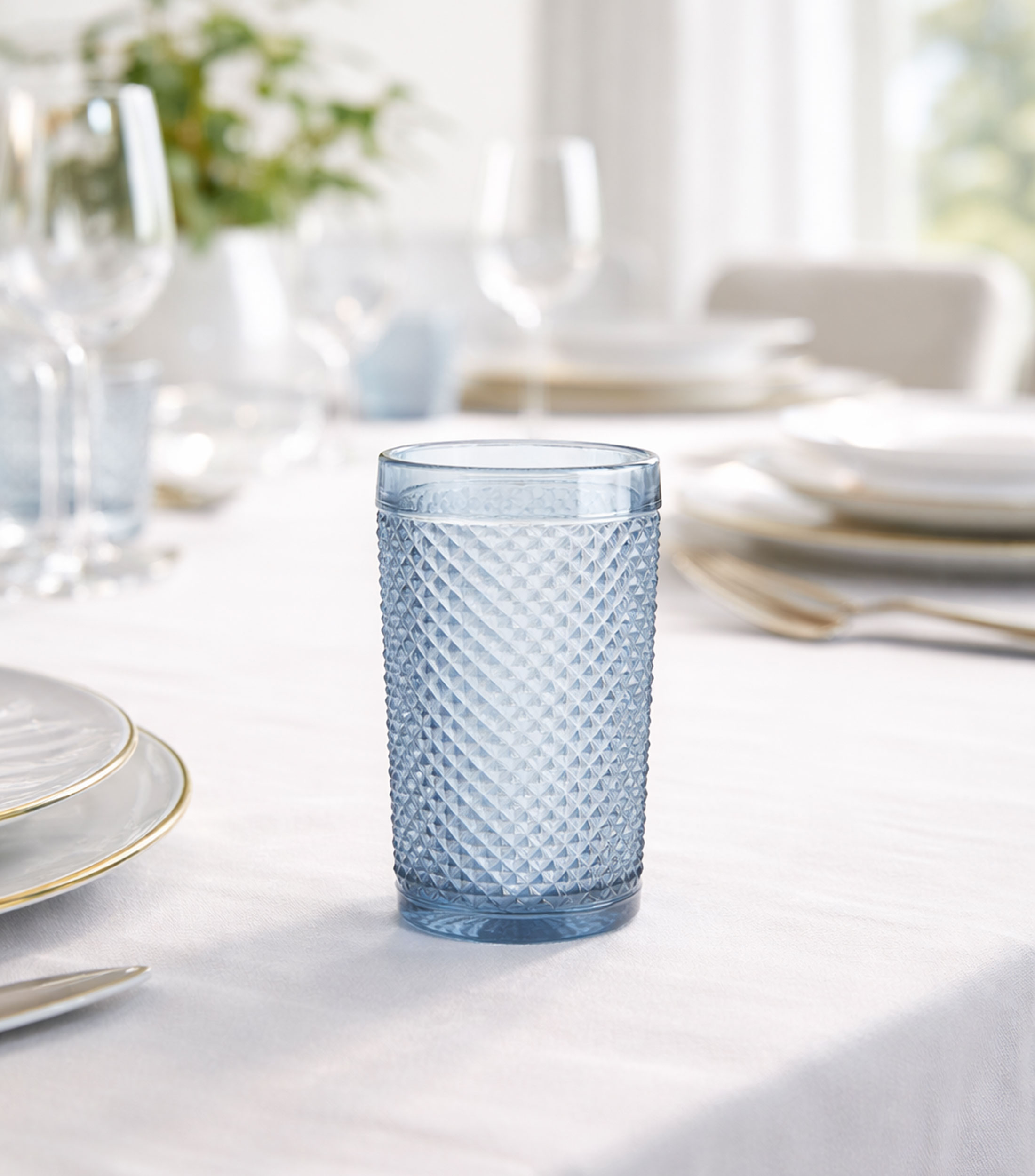 Set 4 vasos altos en vidrio