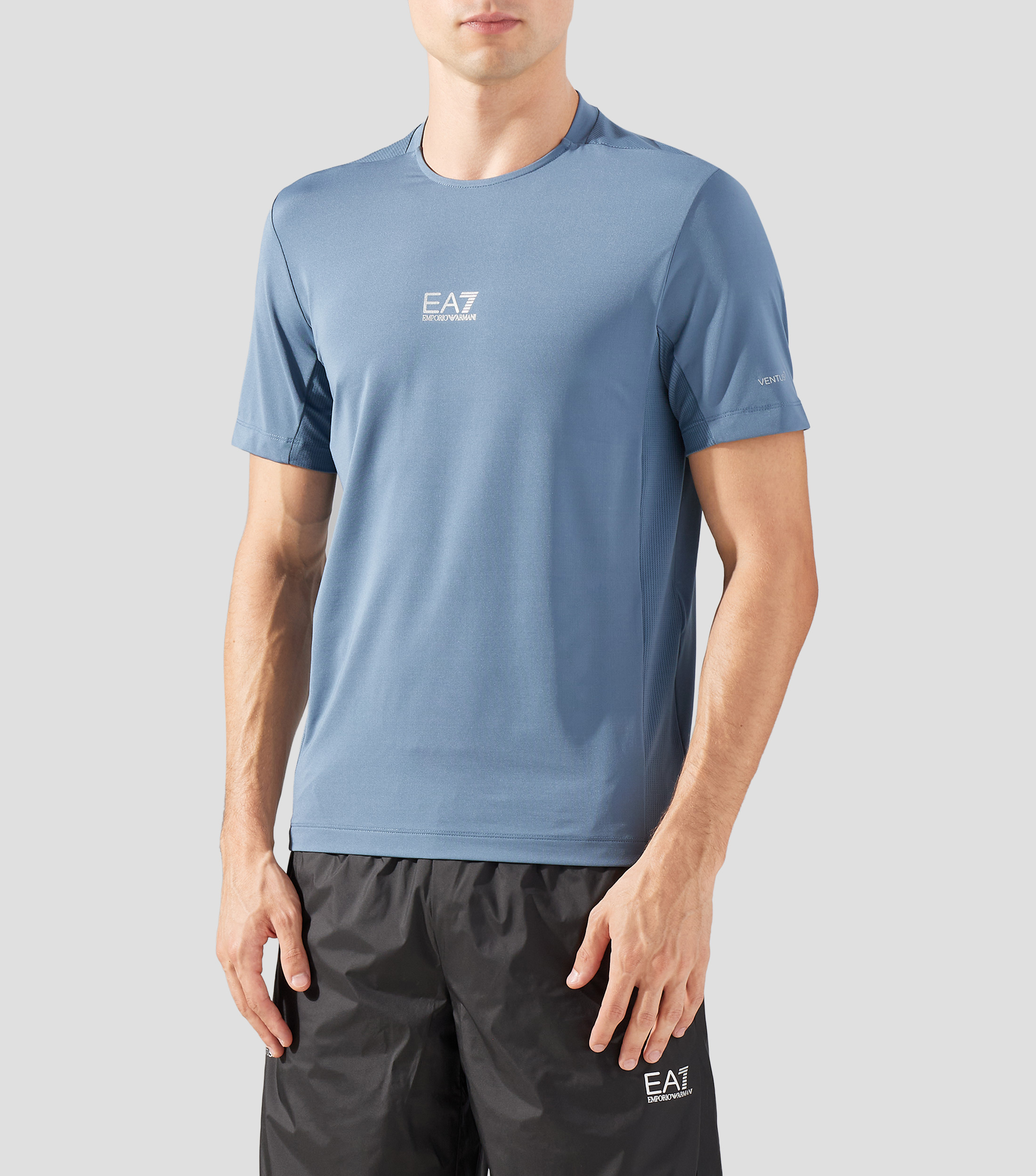 Playera cuello redondo manga corta con microdiseños Hombre