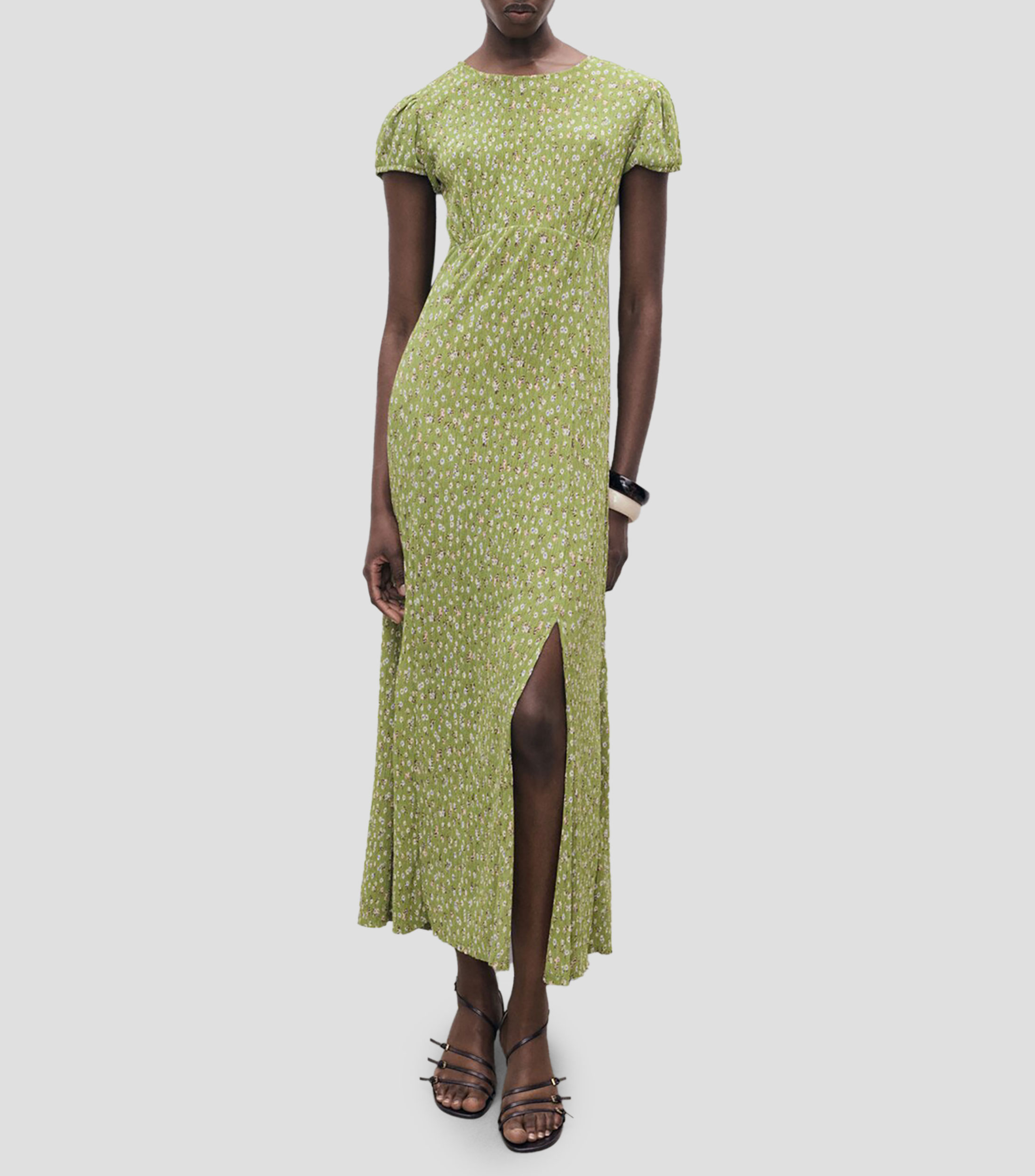 Vestido Midi manga corta Mujer