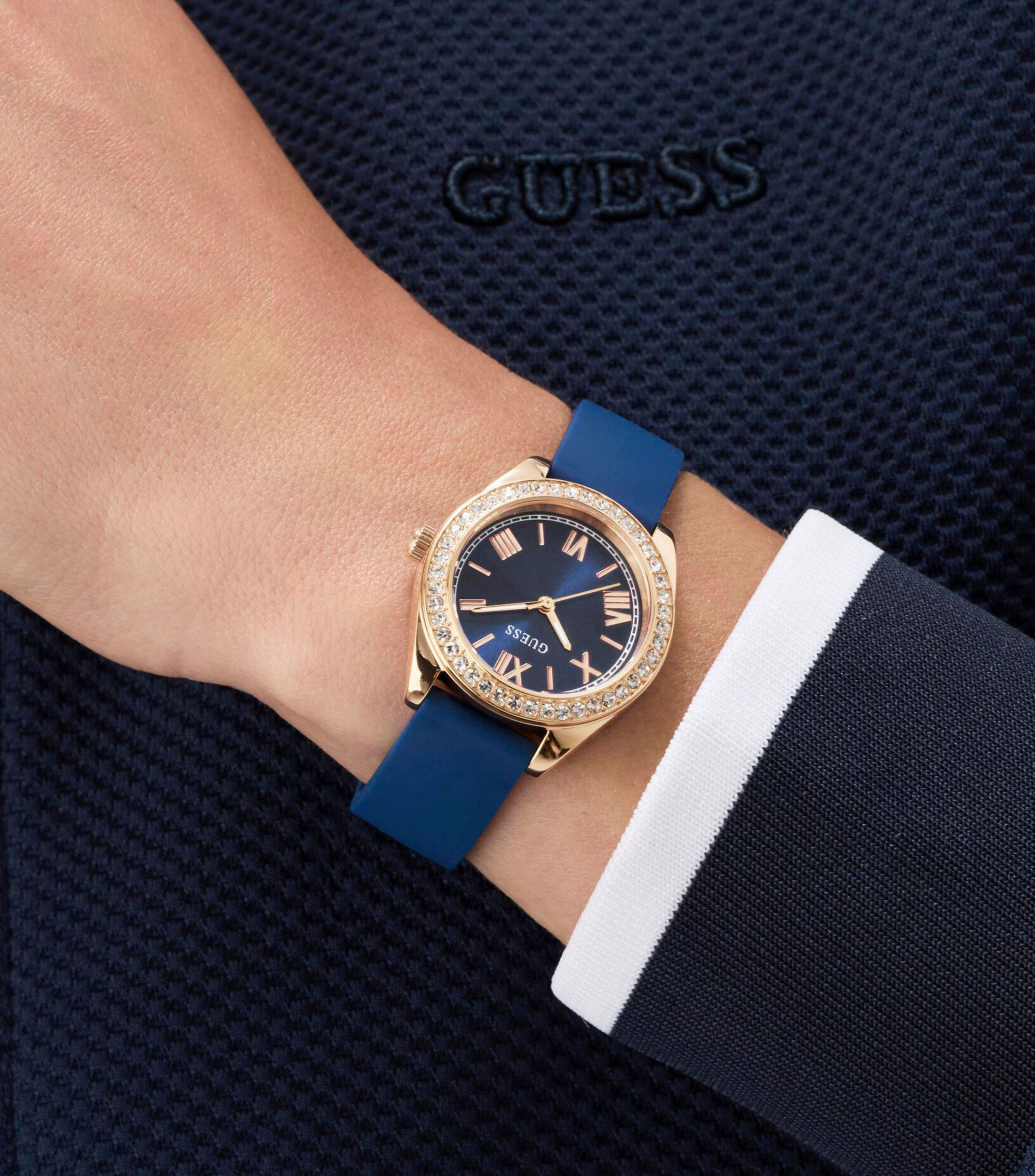 Reloj para Mujer Mini Luna de vestir Azul, Oro Rosa