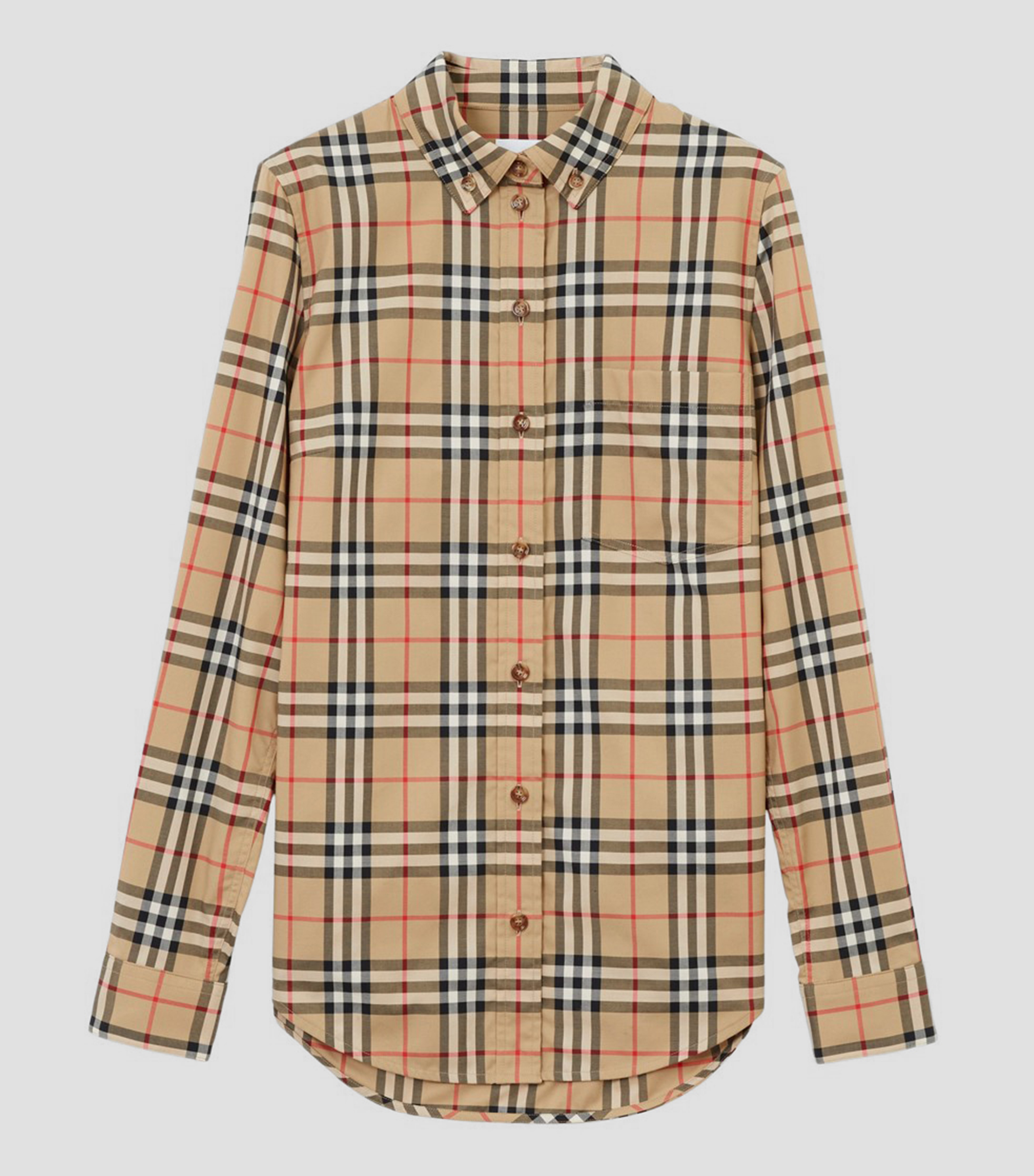 Camisa cuadros check manga larga Mujer