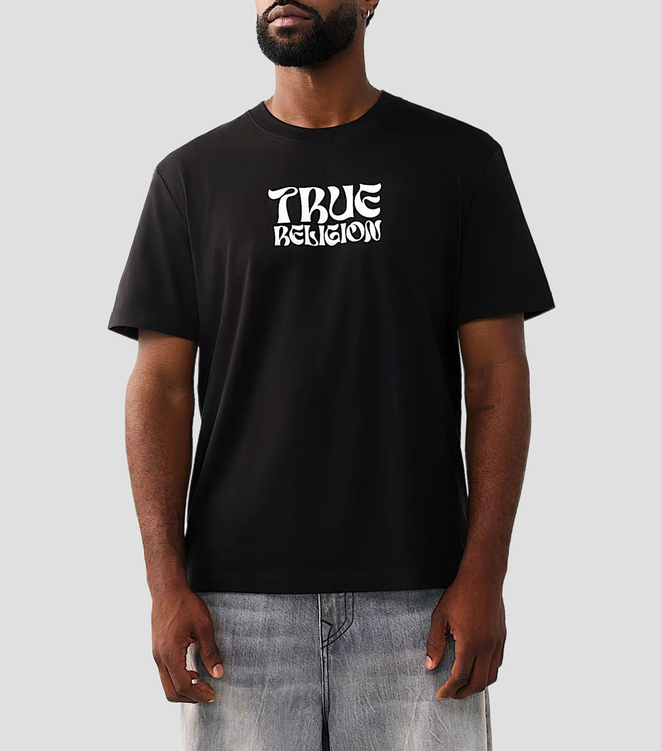 Playera cuello redondo manga corta estampada Hombre