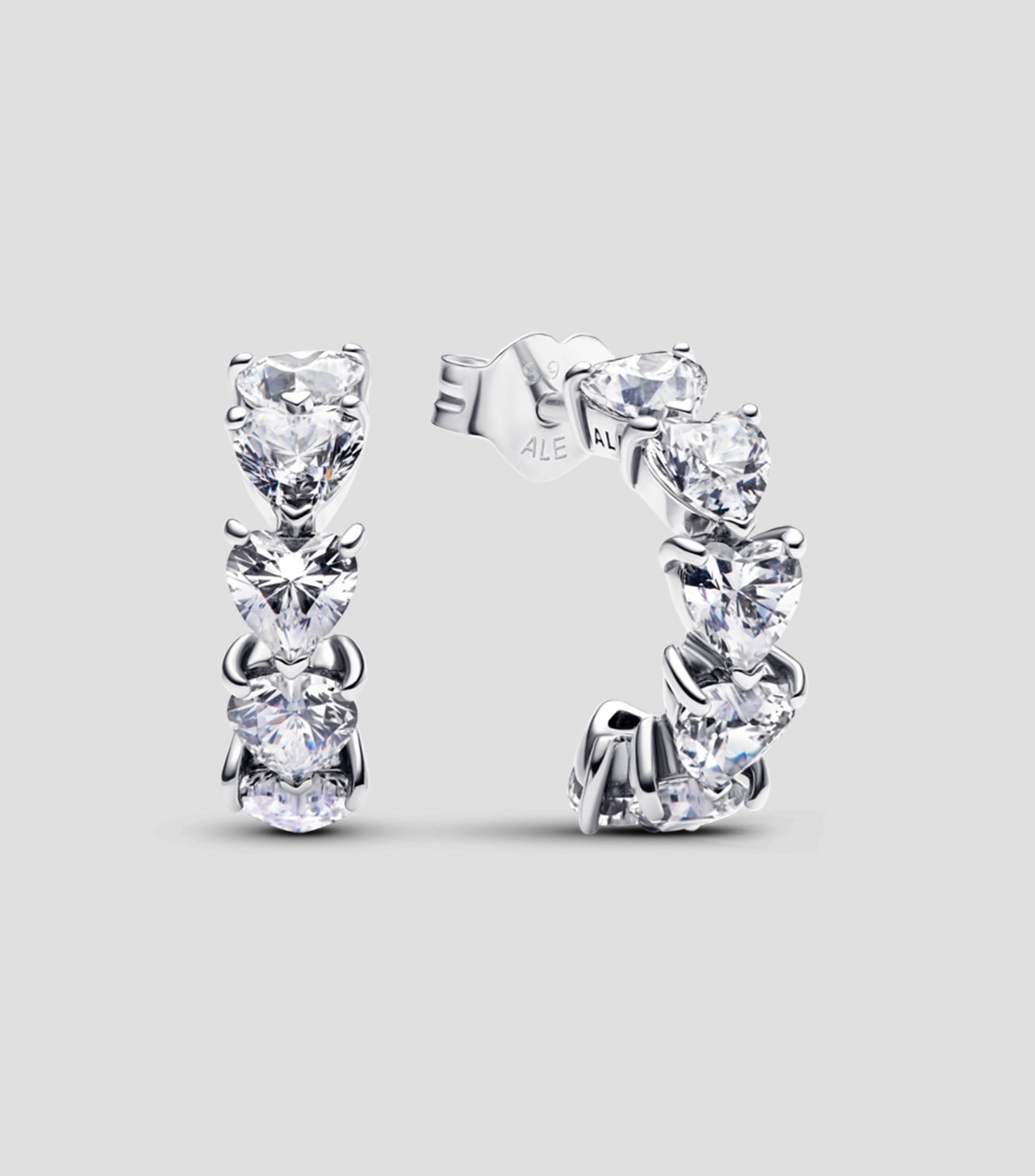 Aretes Sparkling Heart en Plata .925 Mujer