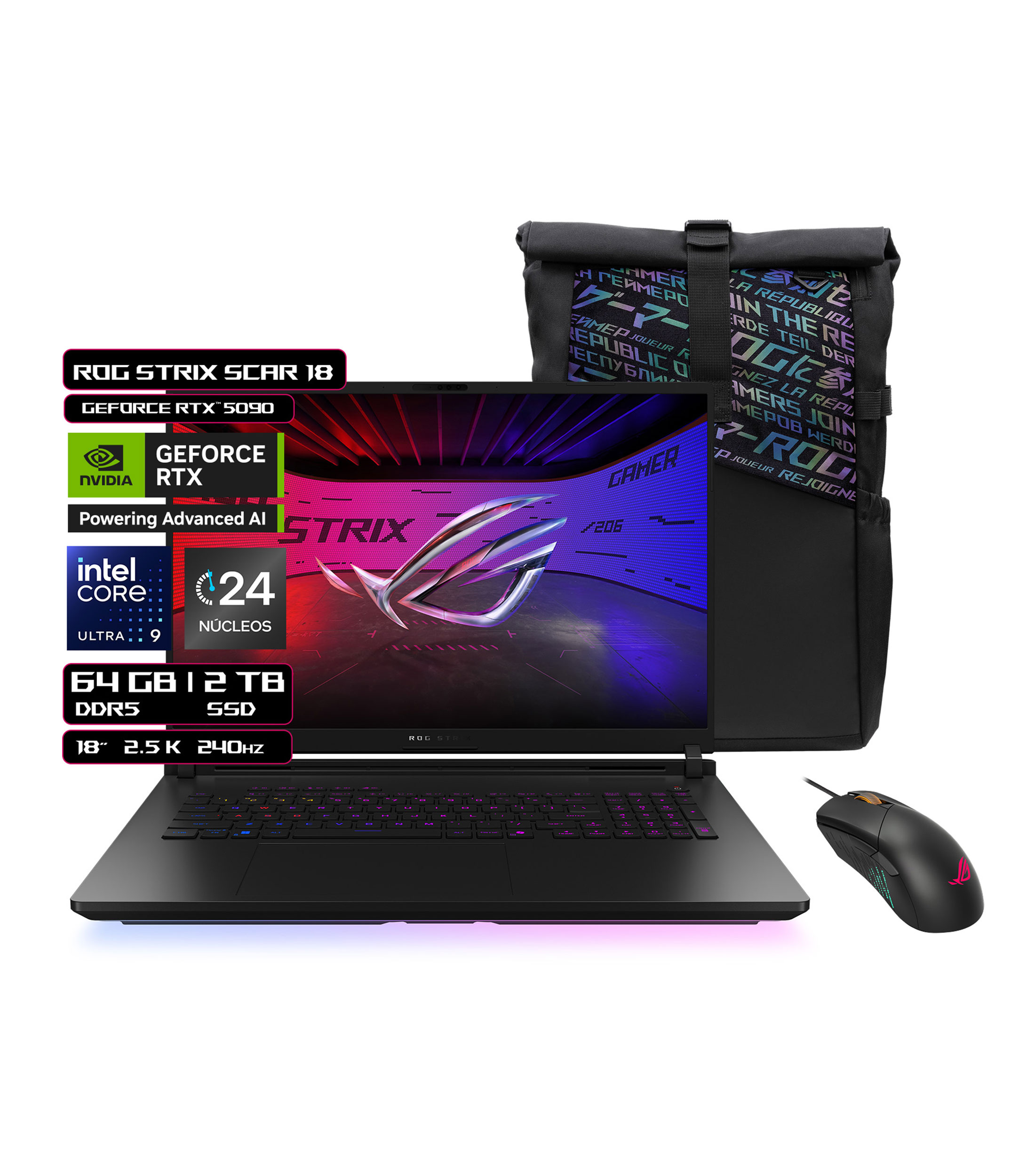Laptop ROG Strix SCAR 18" Intel Core Ultra 9, RAM 64 GB, 2 TB SSD