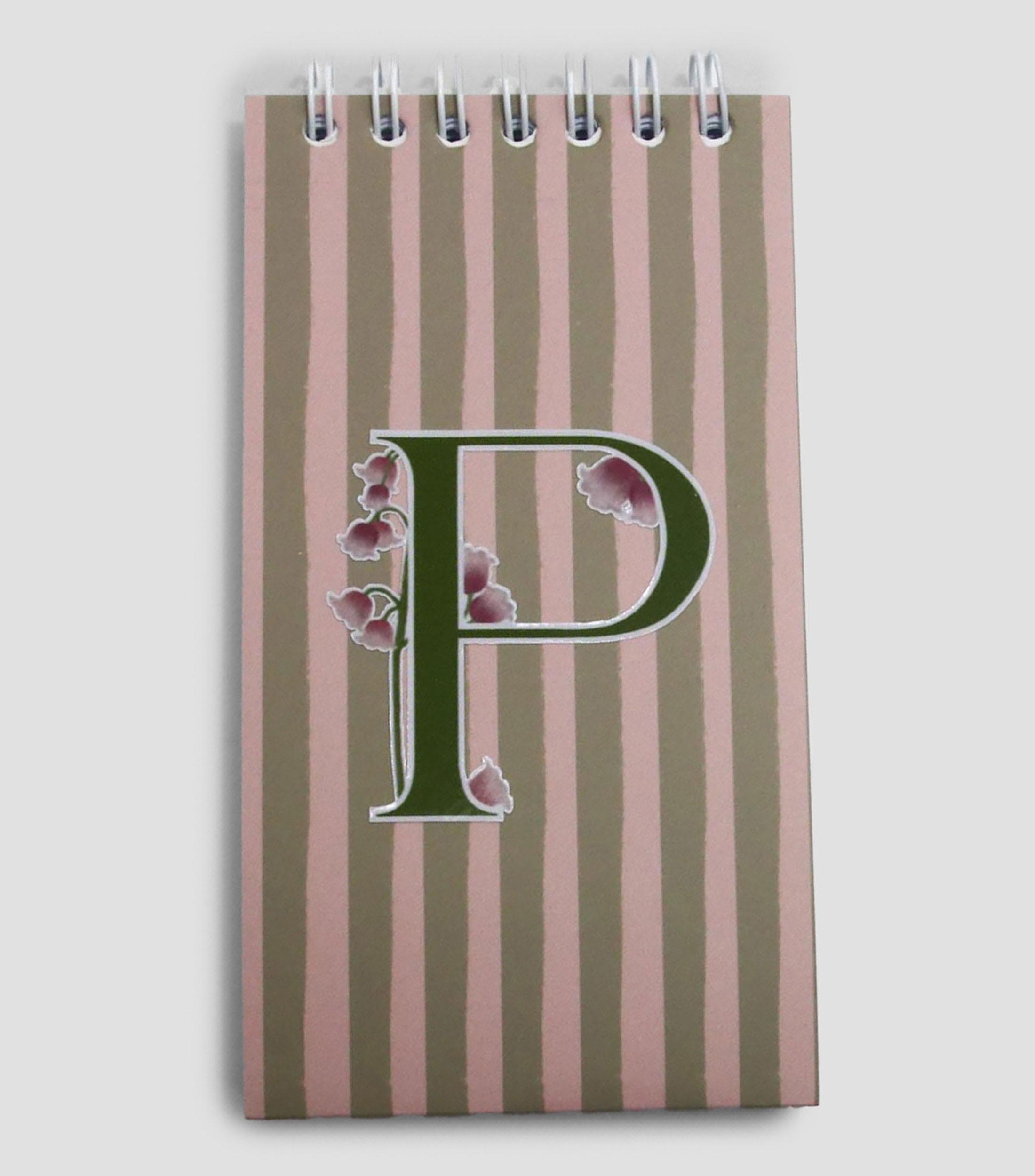 Libreta chica inicial "P", hojas raya