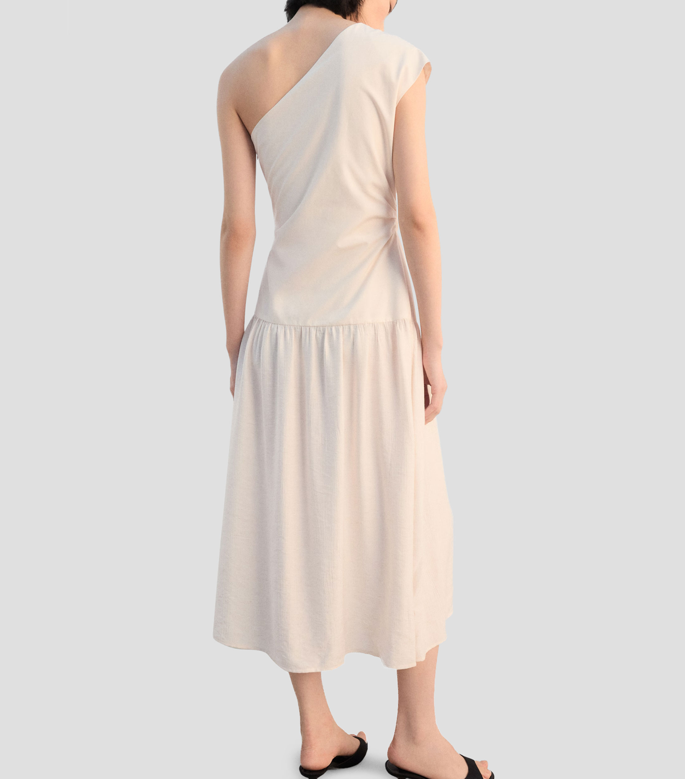 Vestido midi liso Mujer