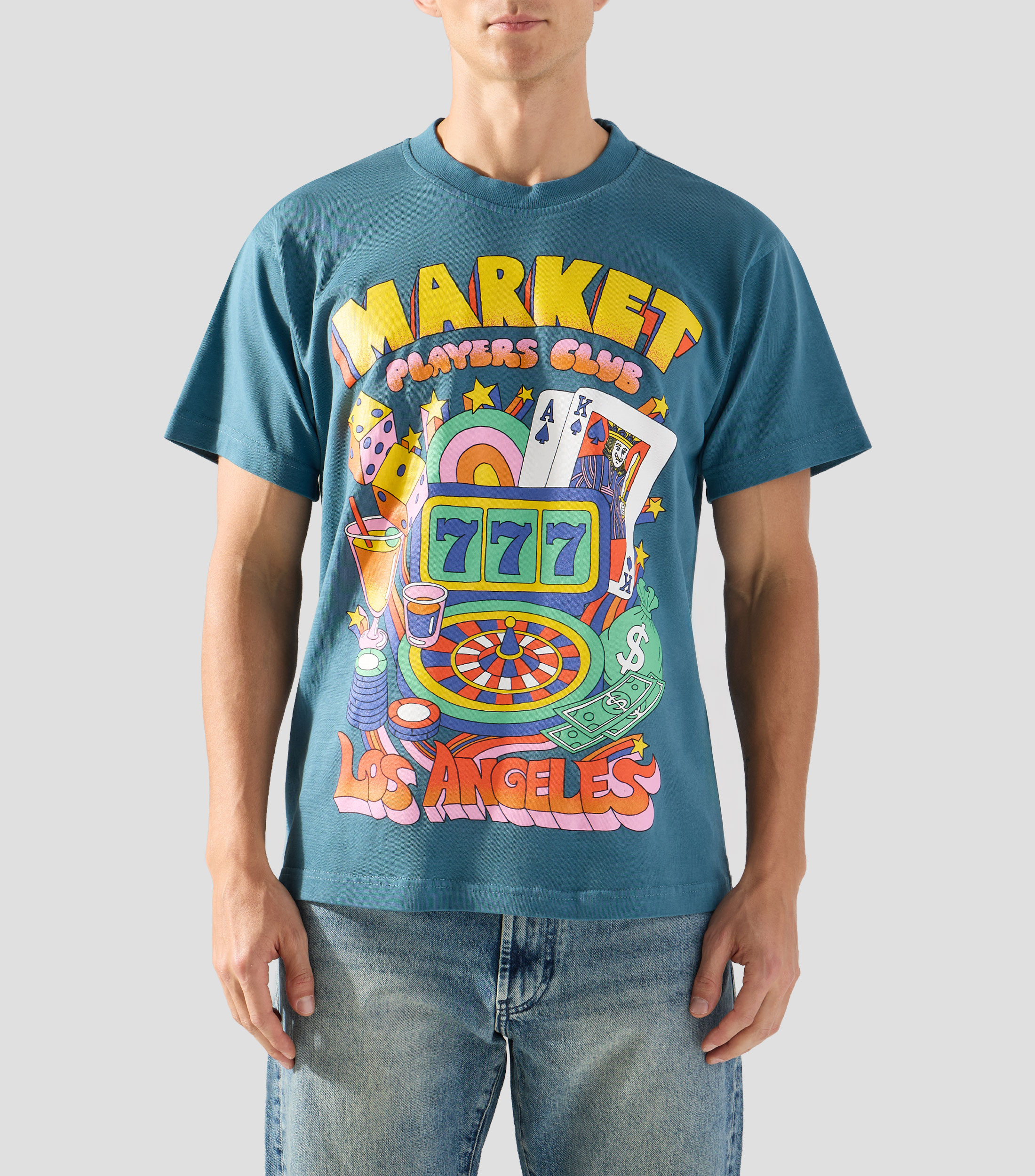 Playera cuello redondo manga corta estampada Hombre