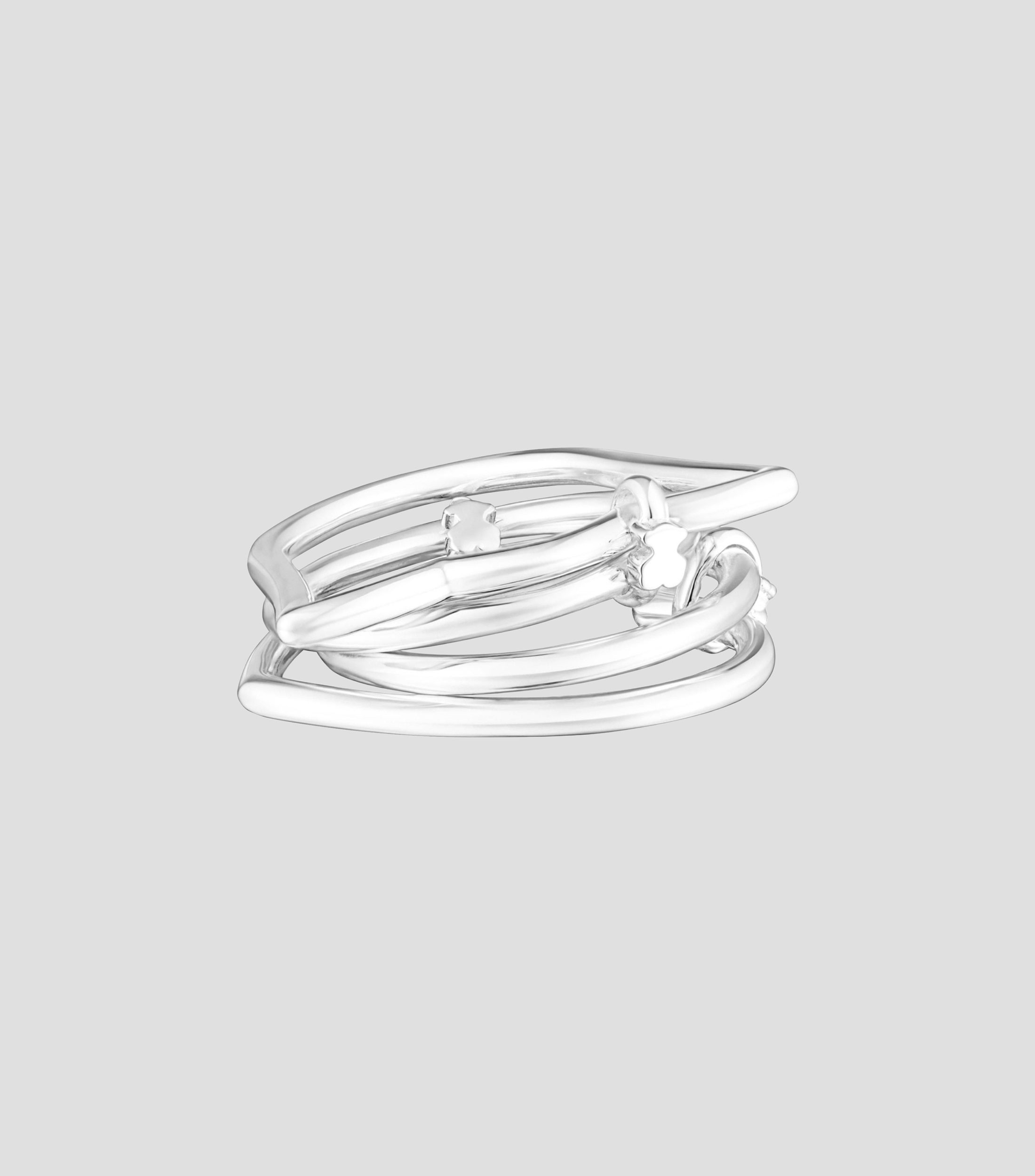 Anillo múltiple Straight en plata Mujer