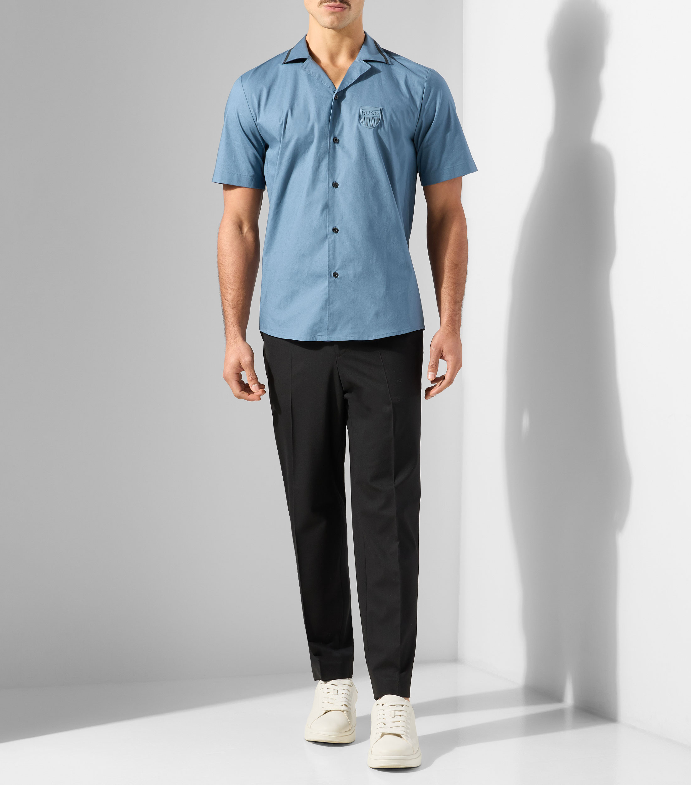 Camisa lisa manga corta Ellino Hombre