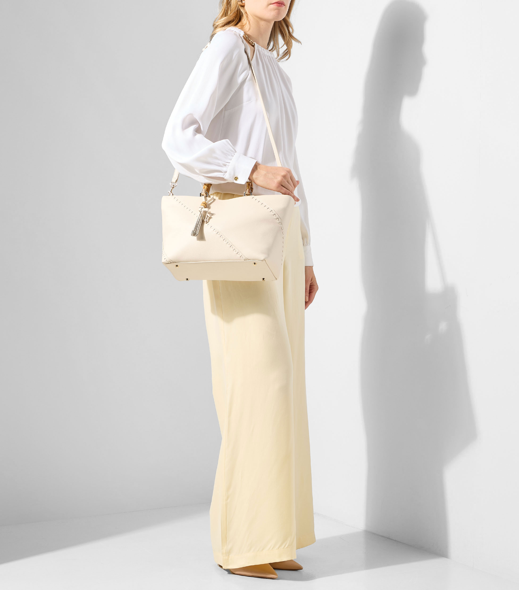 Bolsa satchel en piel lisa Mujer