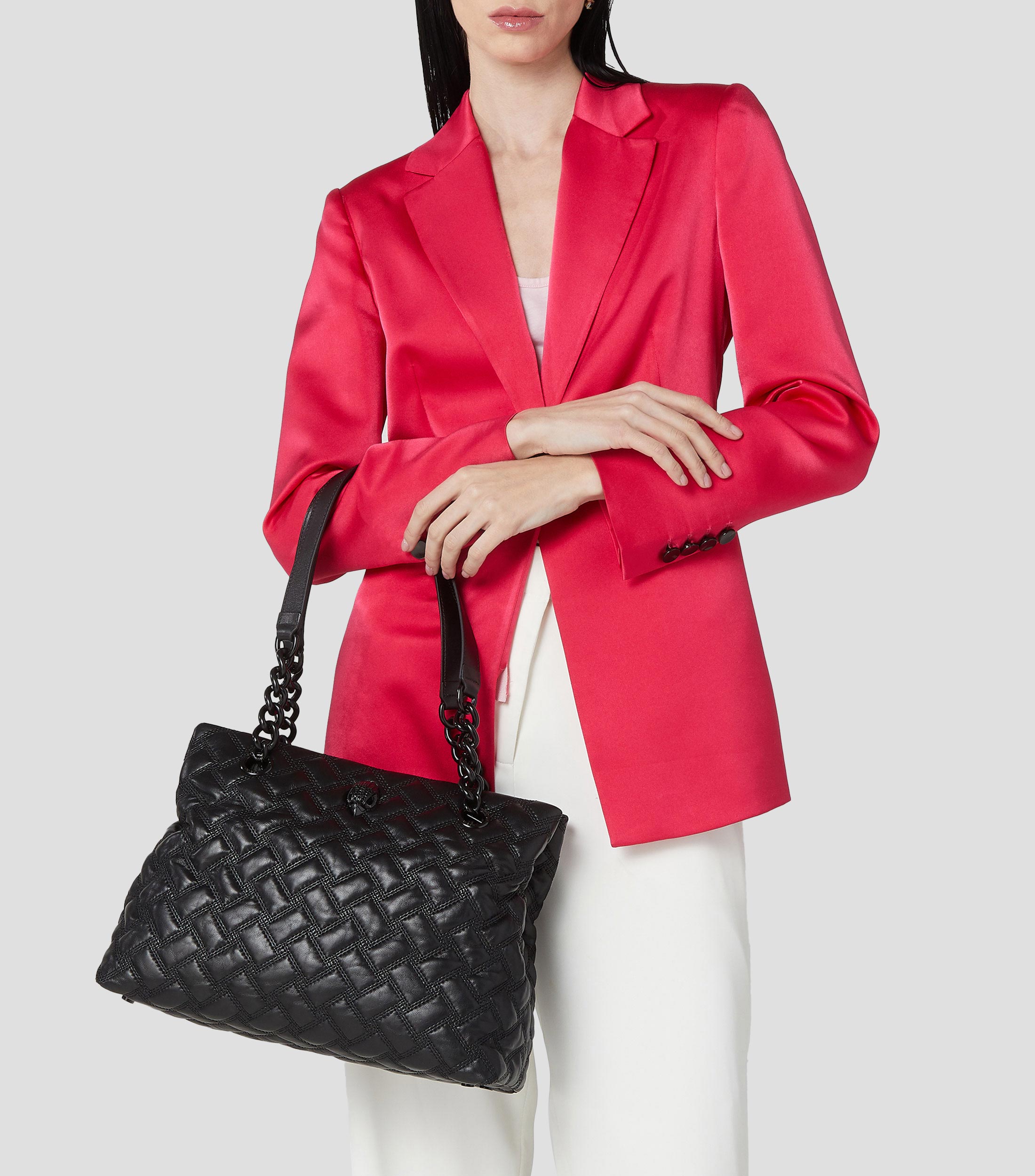 Bolsa Tote en piel capitonada Mujer