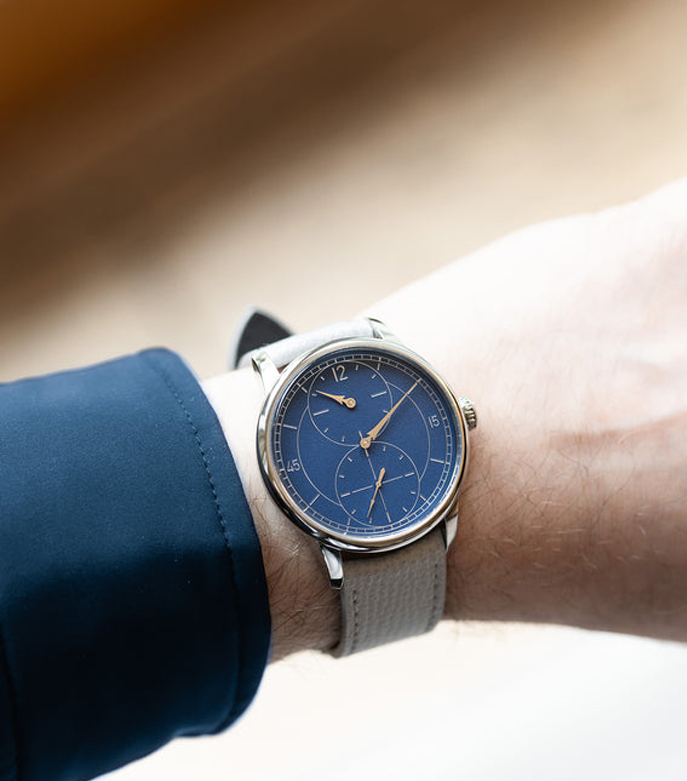Reloj para Hombre Le Régulateur Gravé Bleu casual plateado