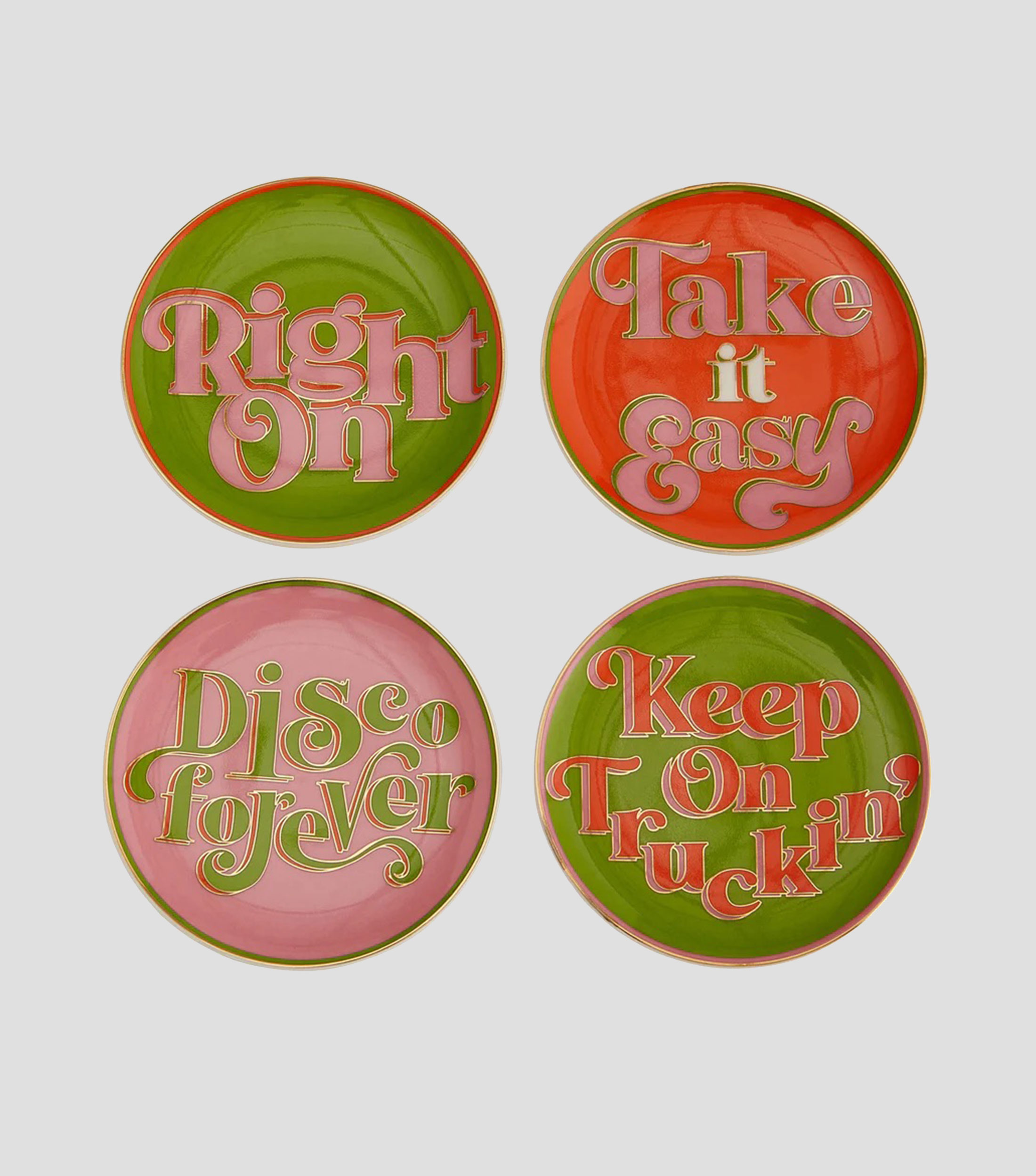 Set 4 portavasos Deep Thoughts multicolor