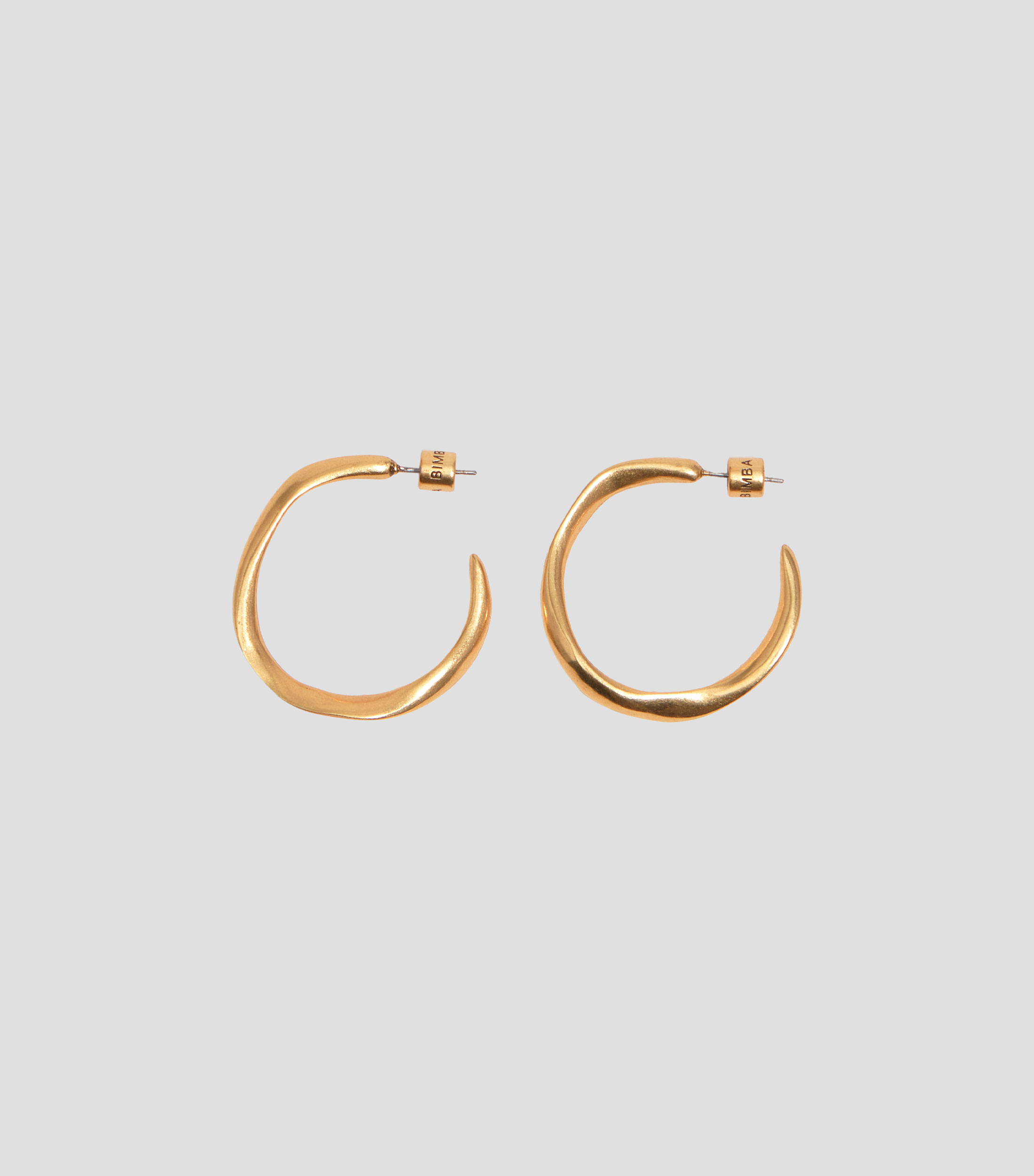 Pendientes aro irregular dorado mate