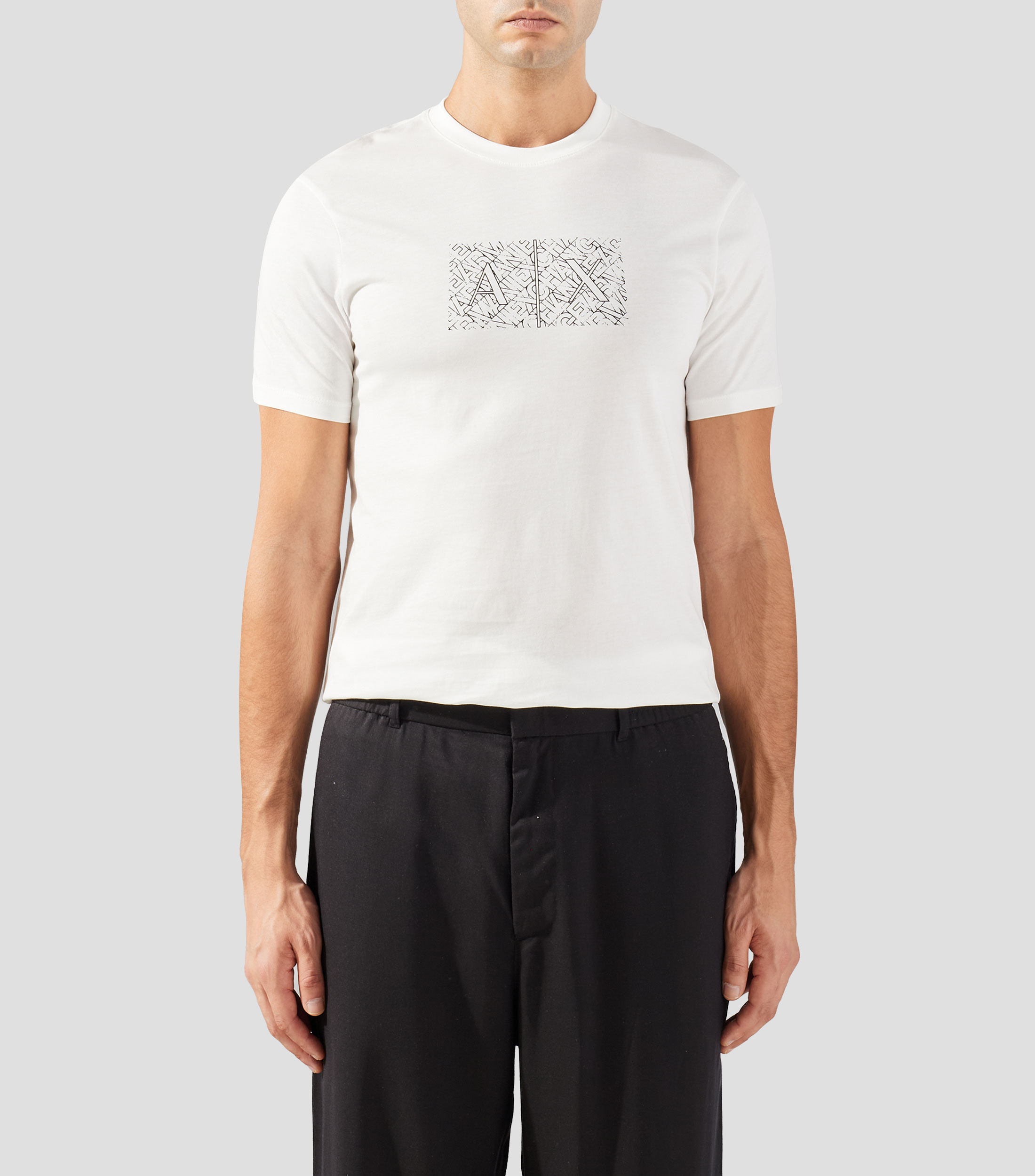 Playera cuello redondo manga corta estampada Hombre