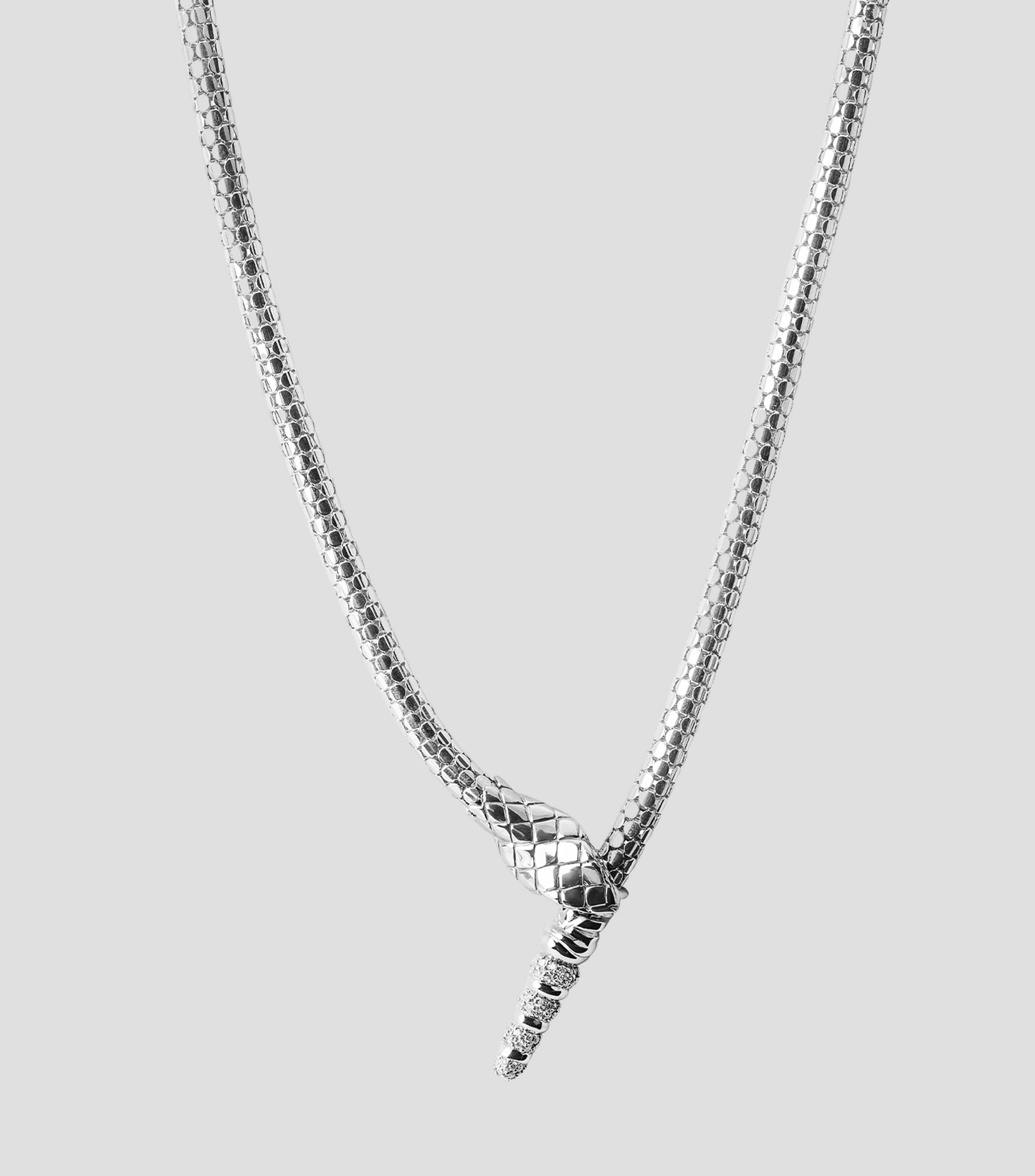 Gargantilla en Plata Serpiente Diamantes Mujer