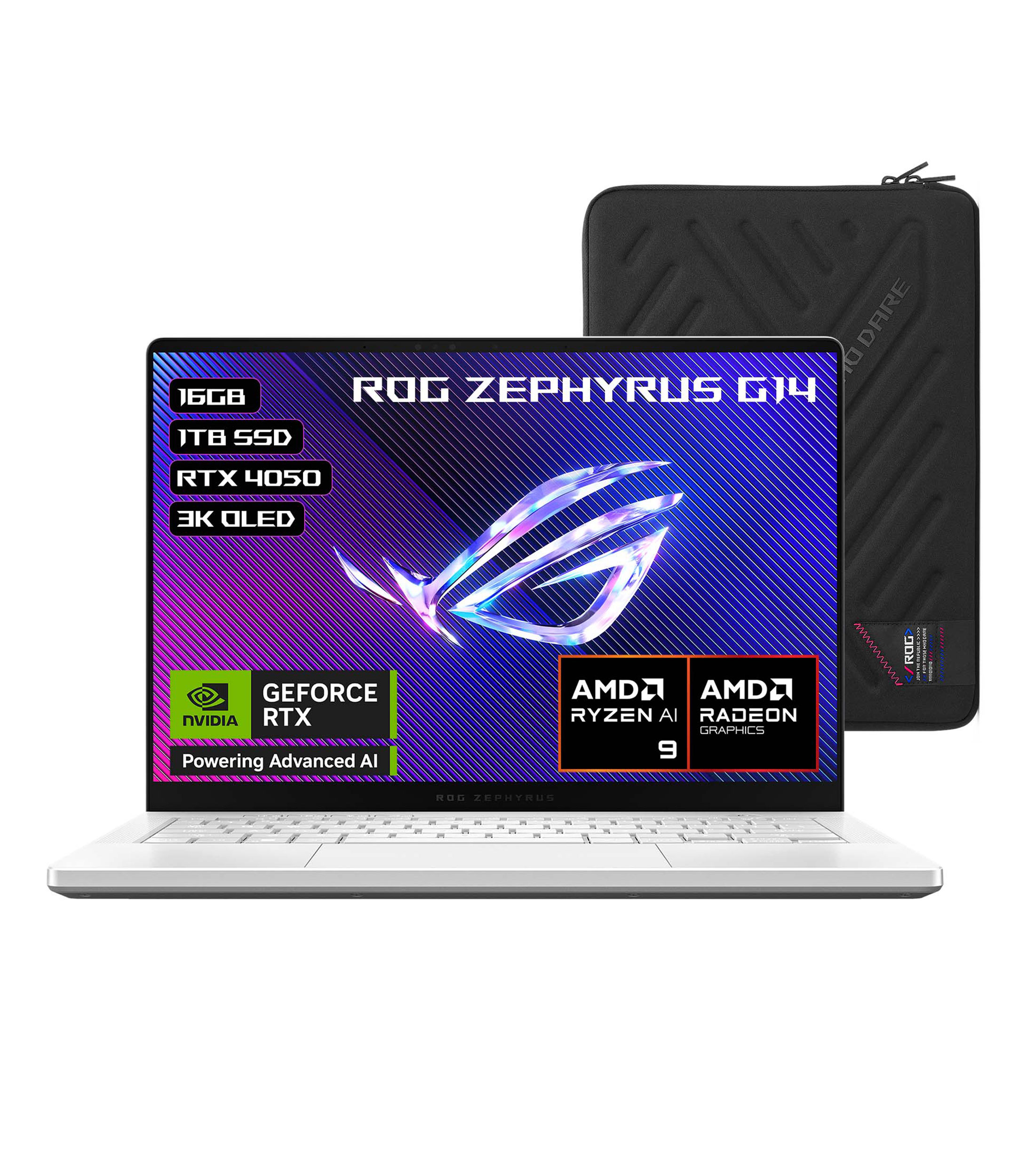 Laptop Gaming, Rog Zephyrus G14 2024, 14", Nvidia RTX 4050, AMD Ryzen 9, RAM 16 GB, SSD 1 TB, Plata Asus