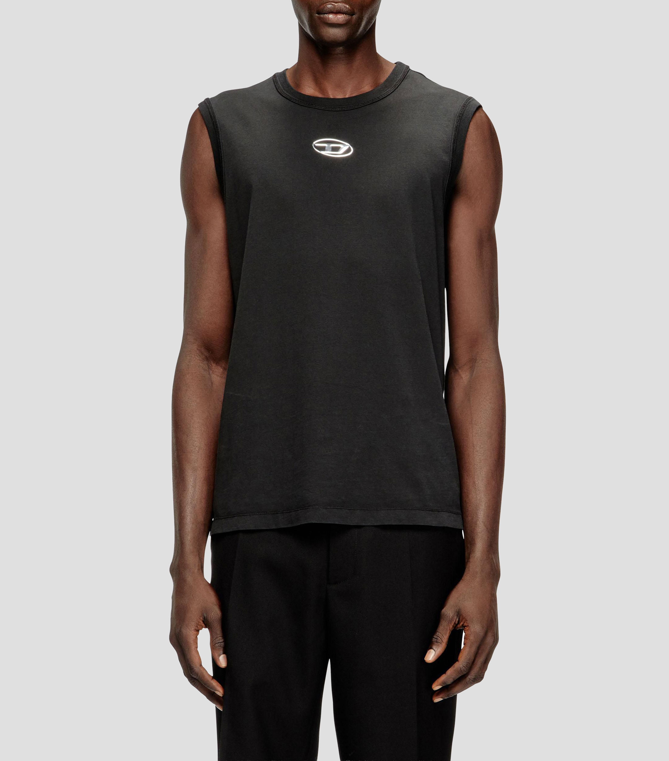 Playera cuello redondo sin mangas lisa Hombre