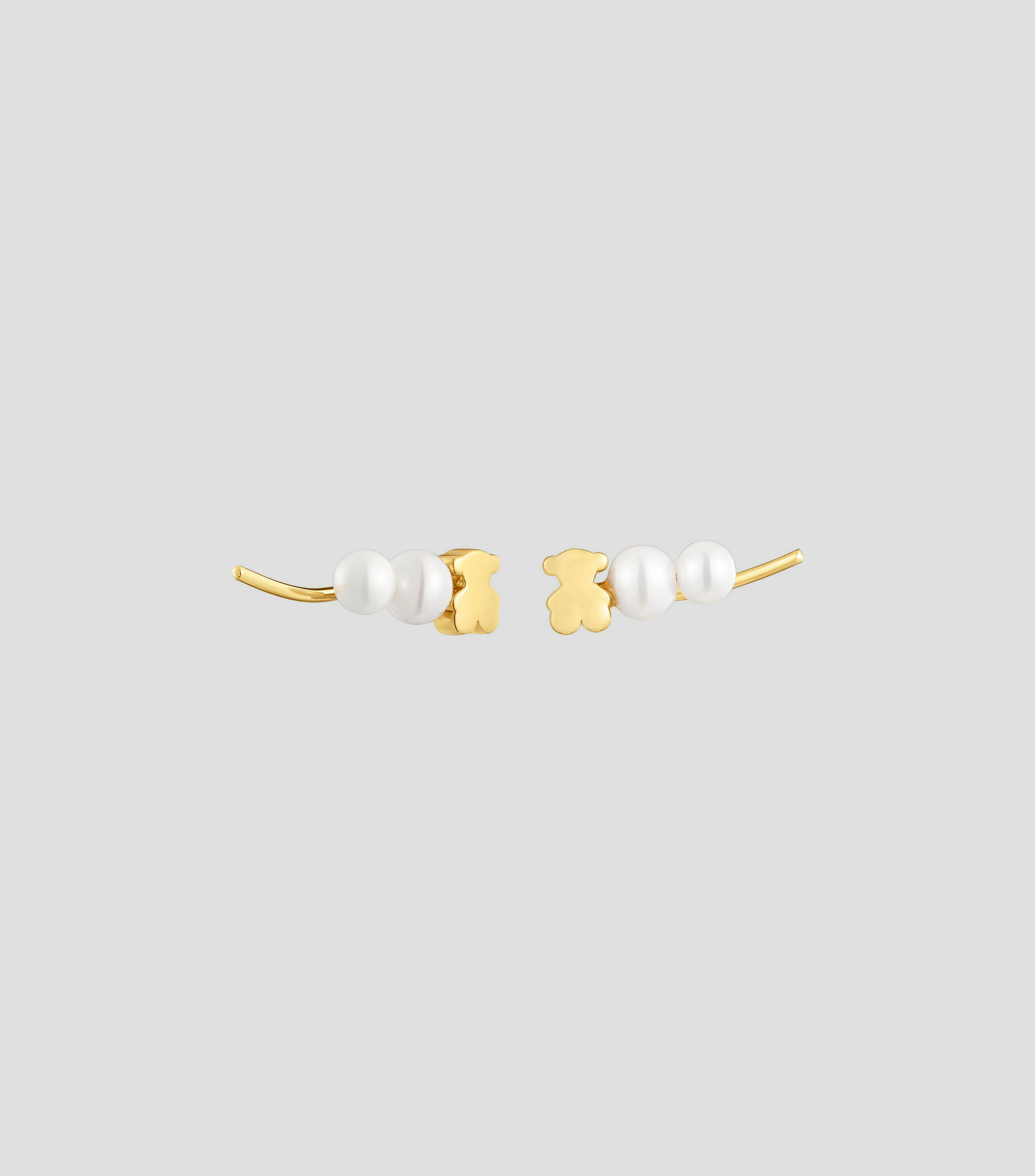 Aretes en oro amarillo de 18 kilates con perlas Sweet Dolls Mujer