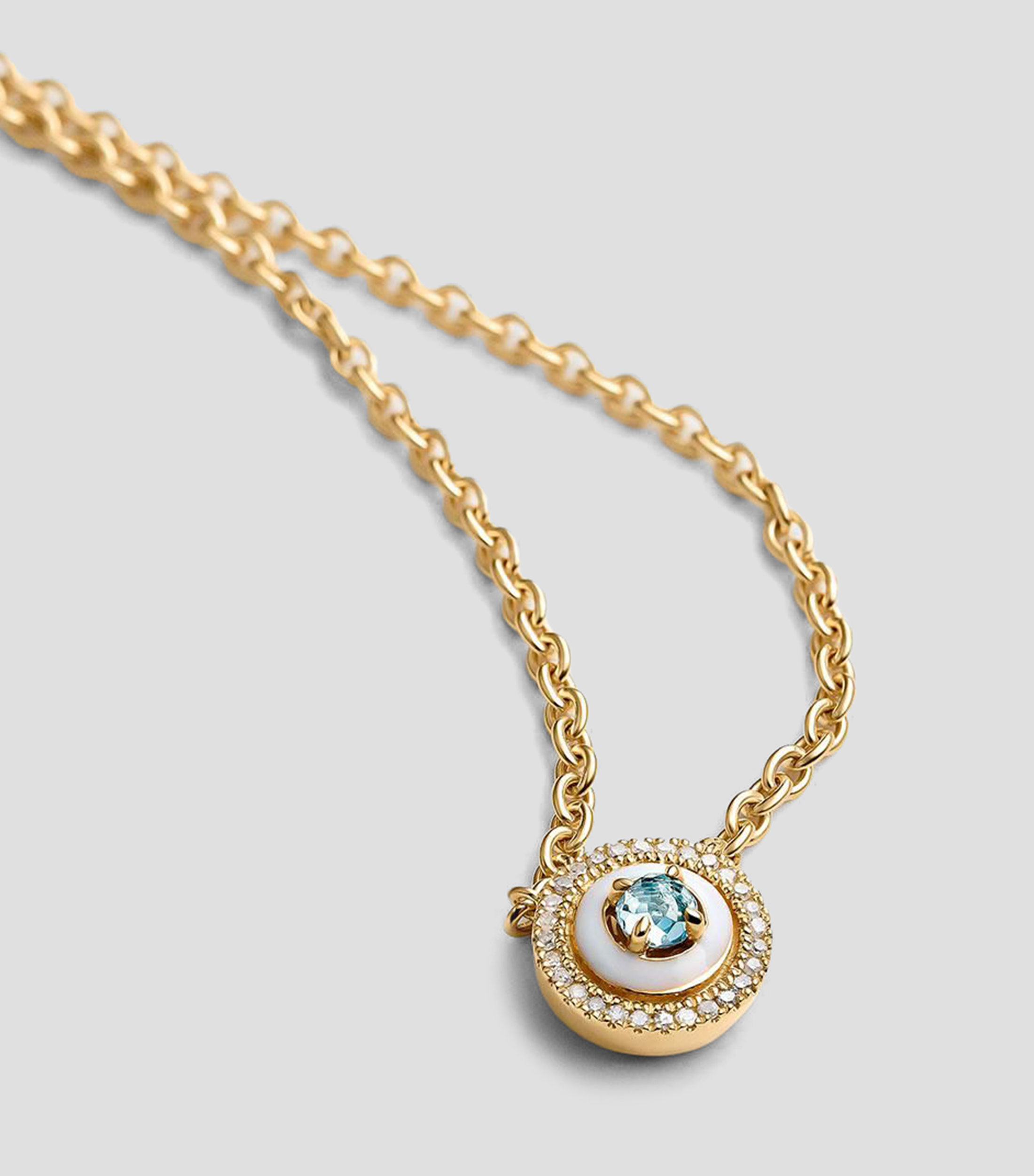 Collar en plata .925 con topacio y diamantes Retrochromatic Mujer