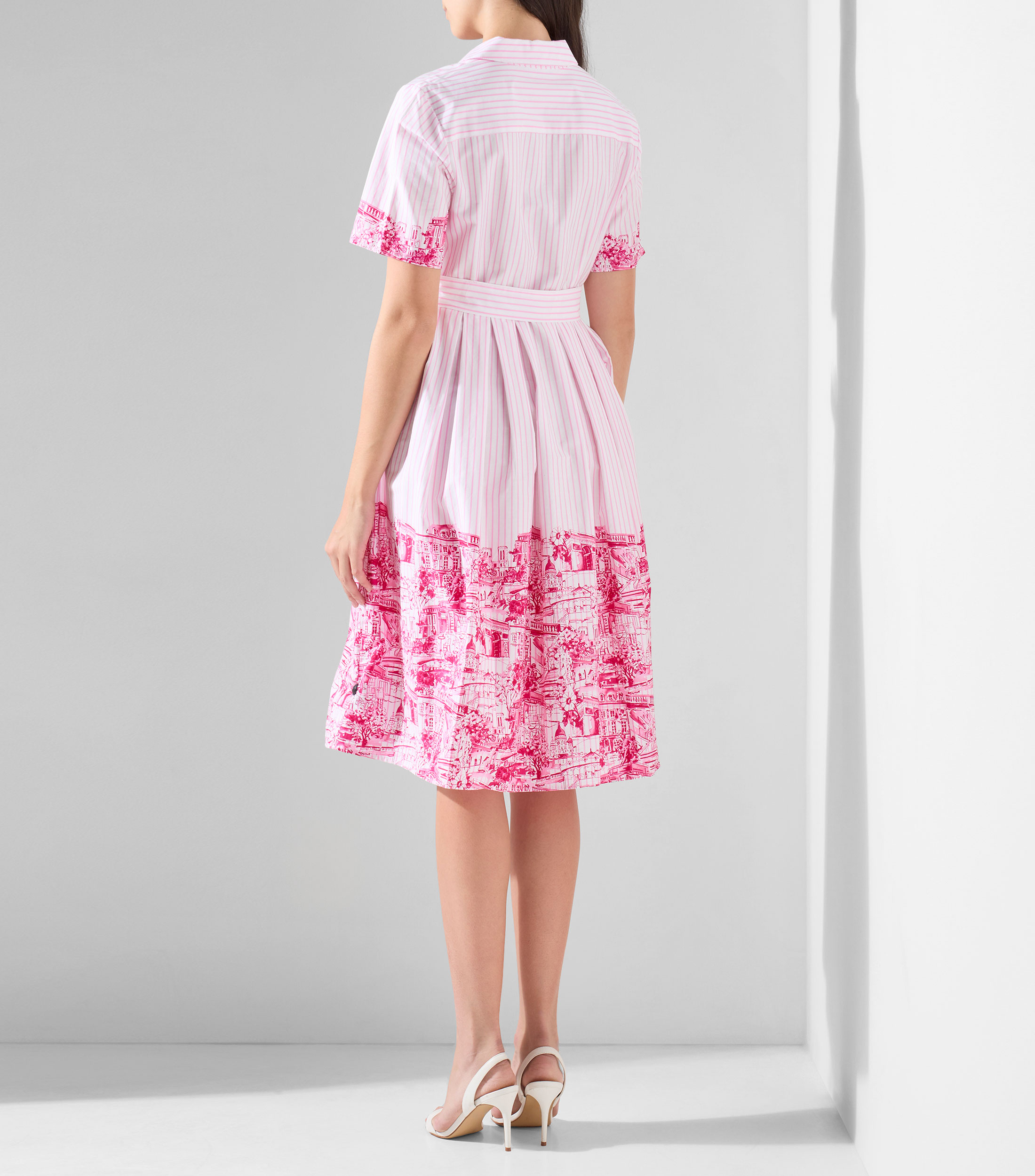 Vestido midi a rayas Mujer