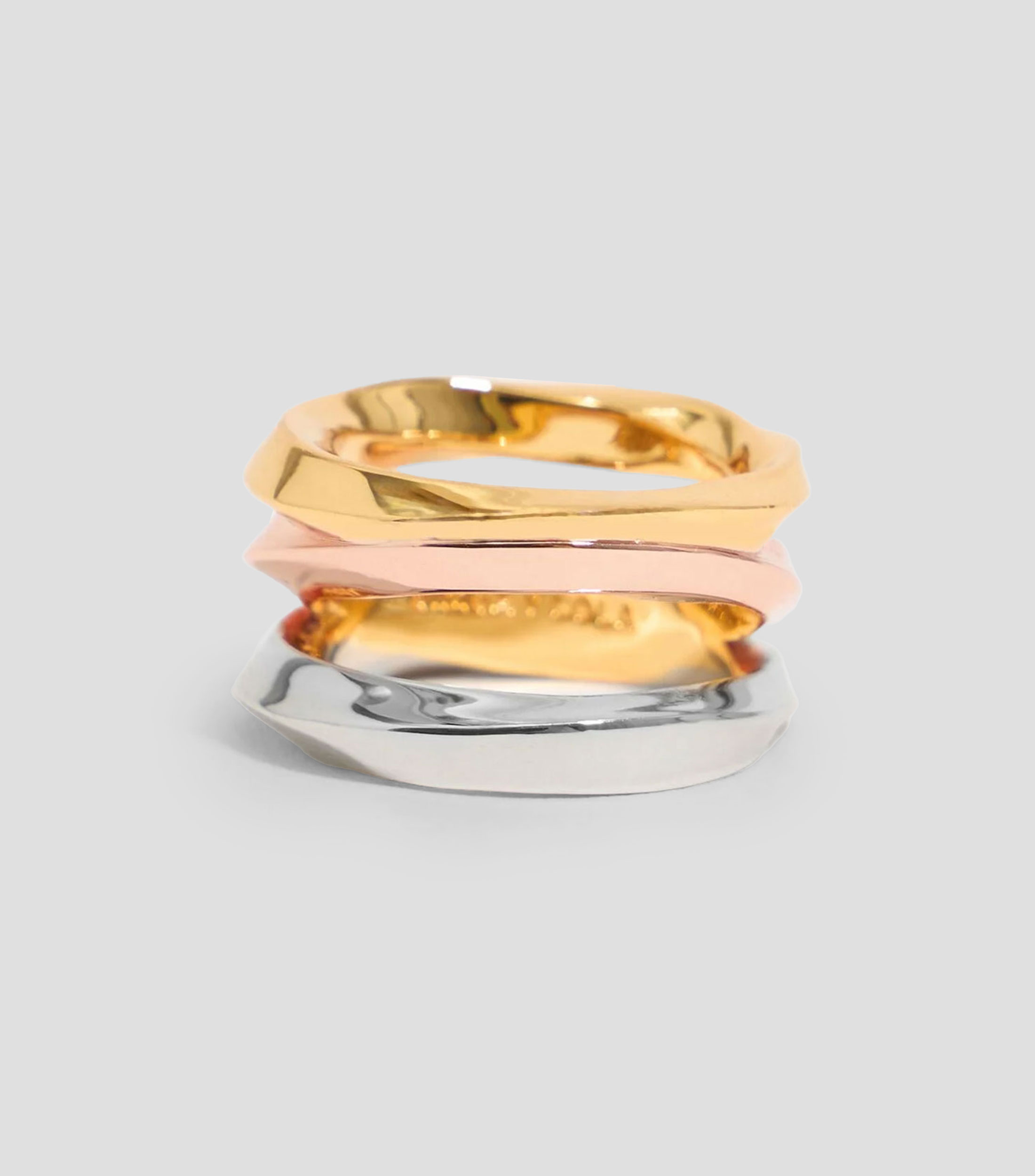 Anillo Textura Cruzado Multicolor Mujer