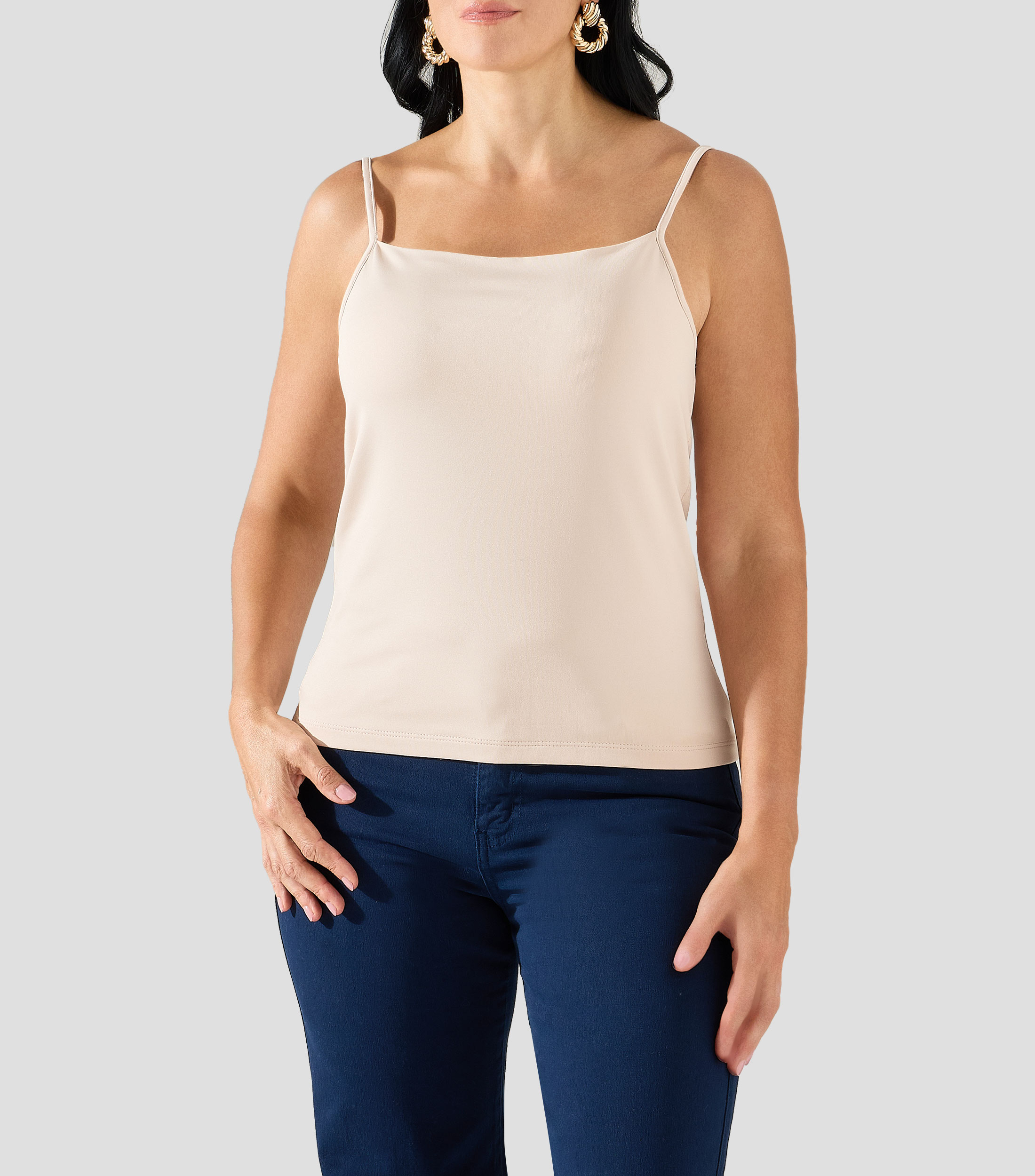 Blusa lisa sin mangas Mujer