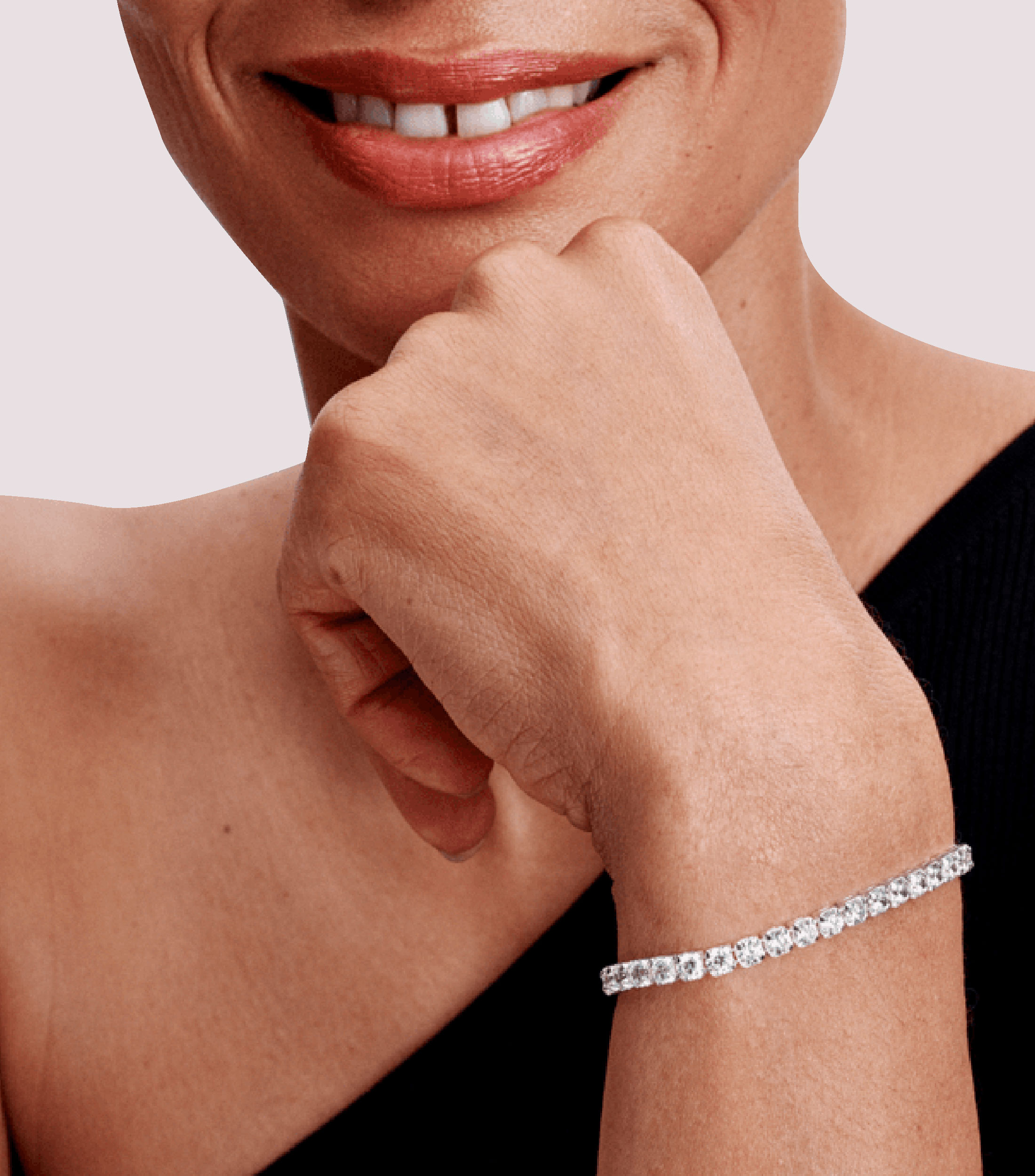 Pulsera en plata con zirconias Mujer