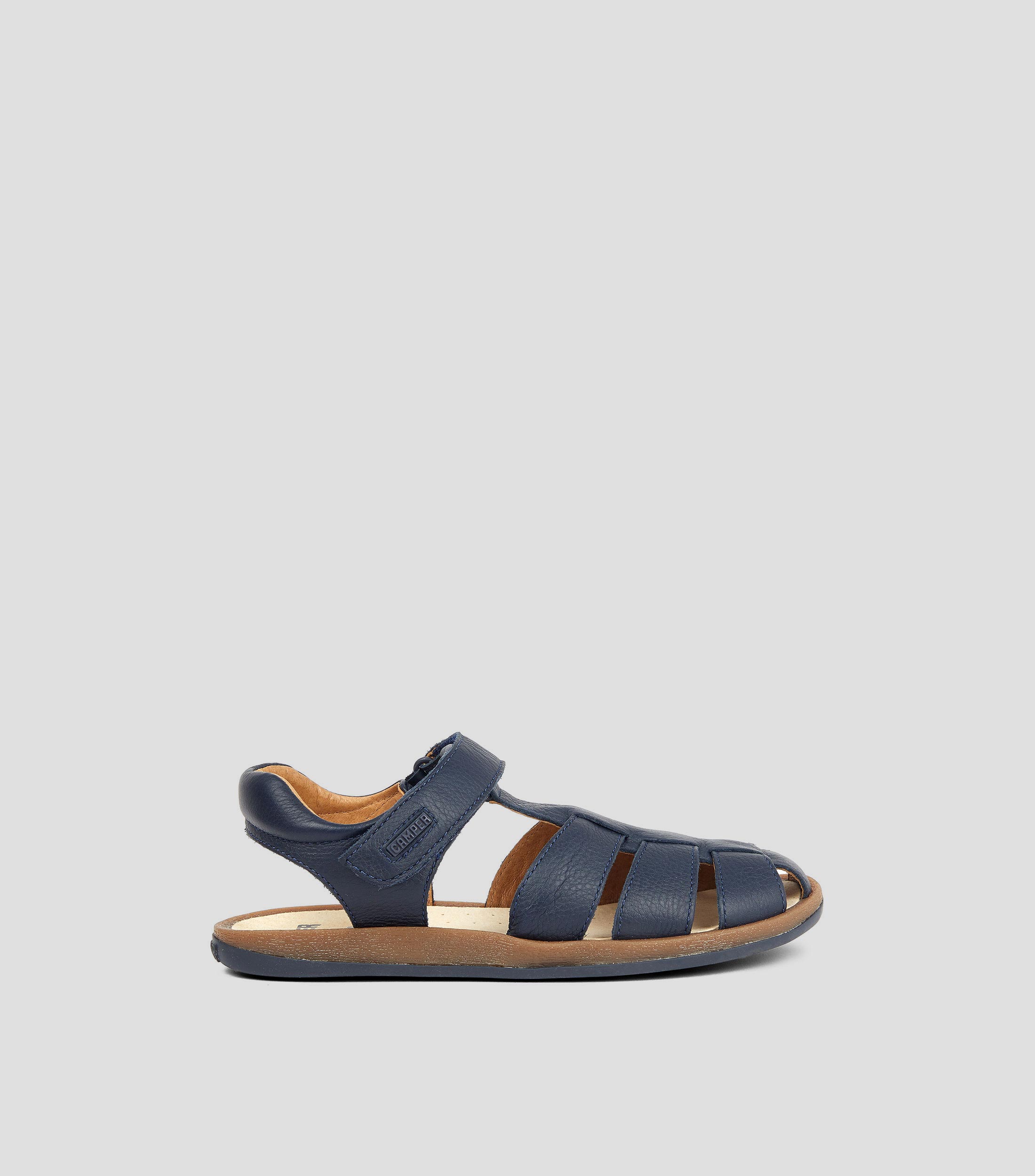 Sandalias planas azules en piel Niño