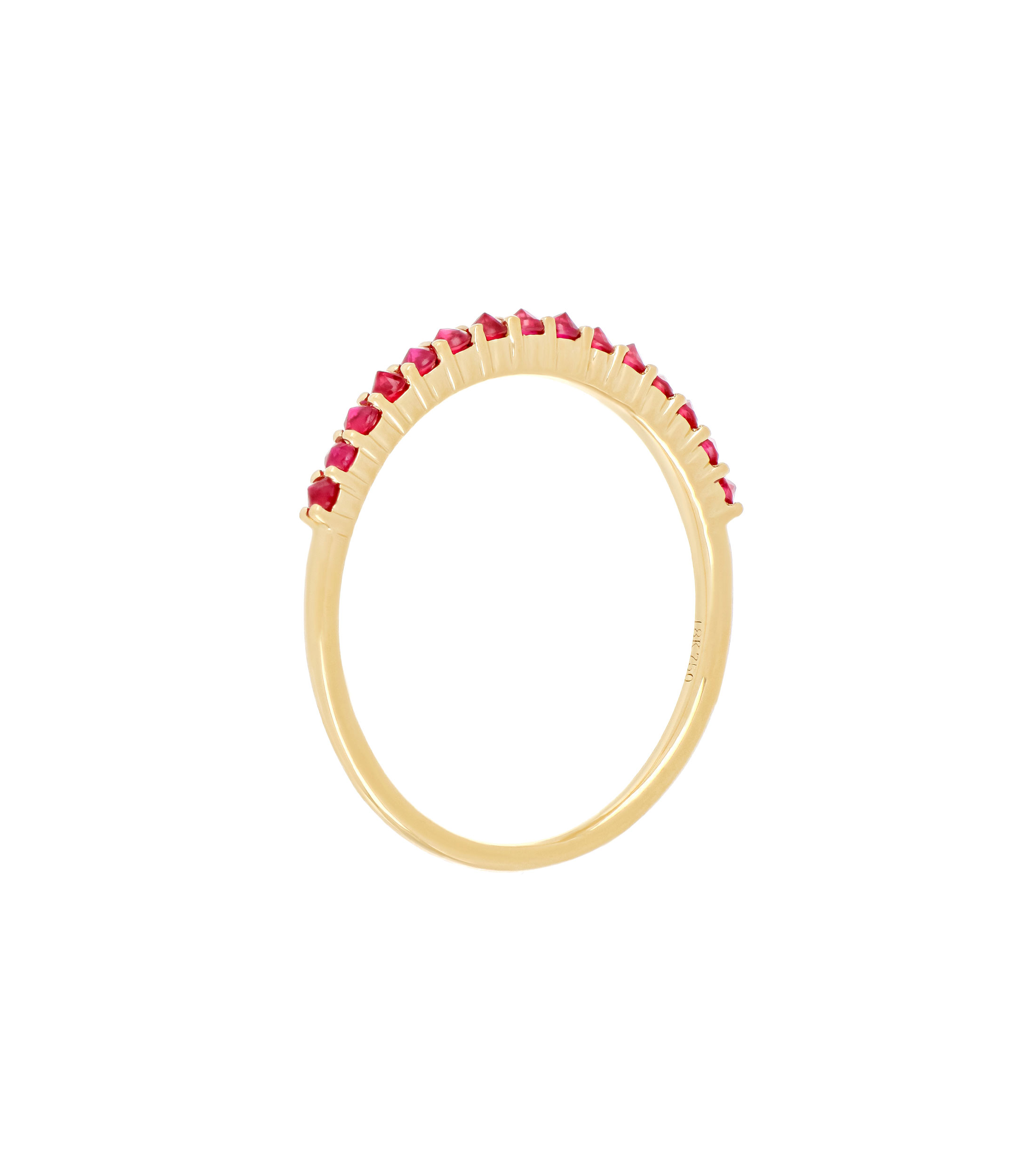 Anillo en oro amarillo de 18 kilates con Rubí Mujer
