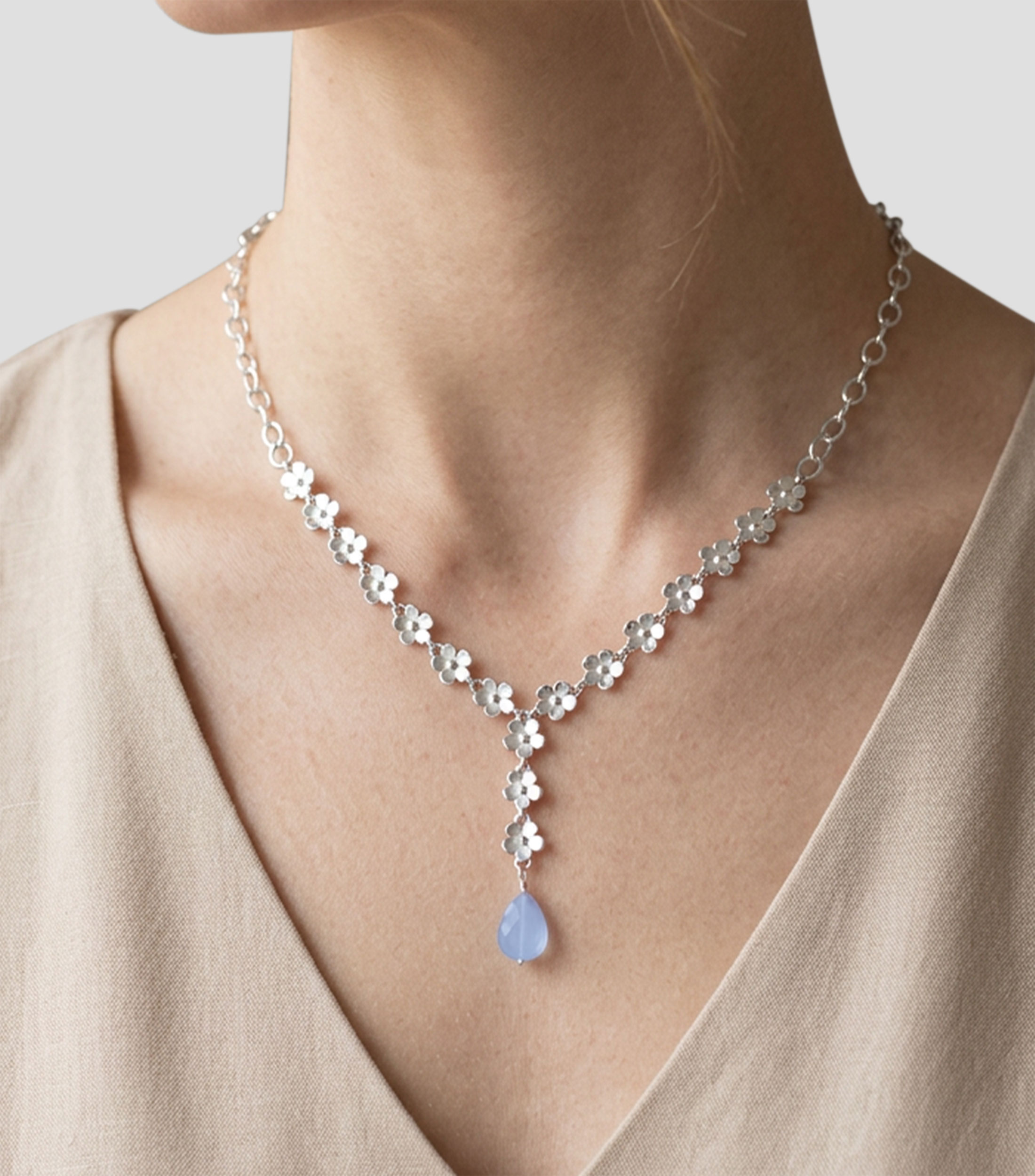 Collar en Plata .925 flores Mujer