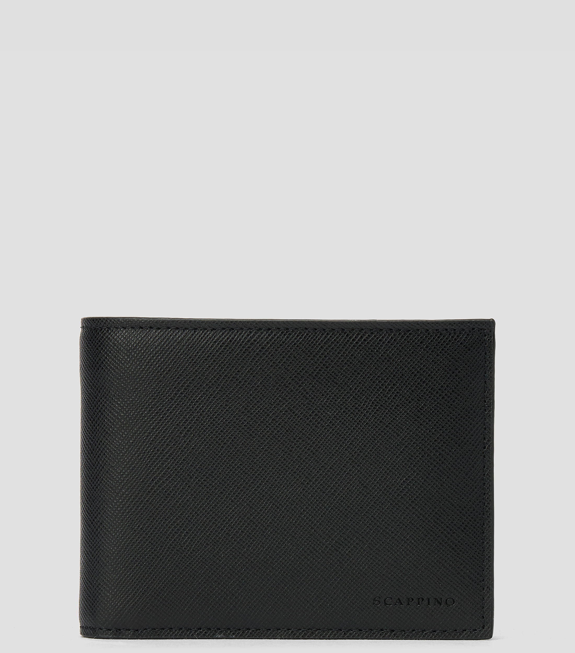 Cartera bifold en piel granulada Hombre
