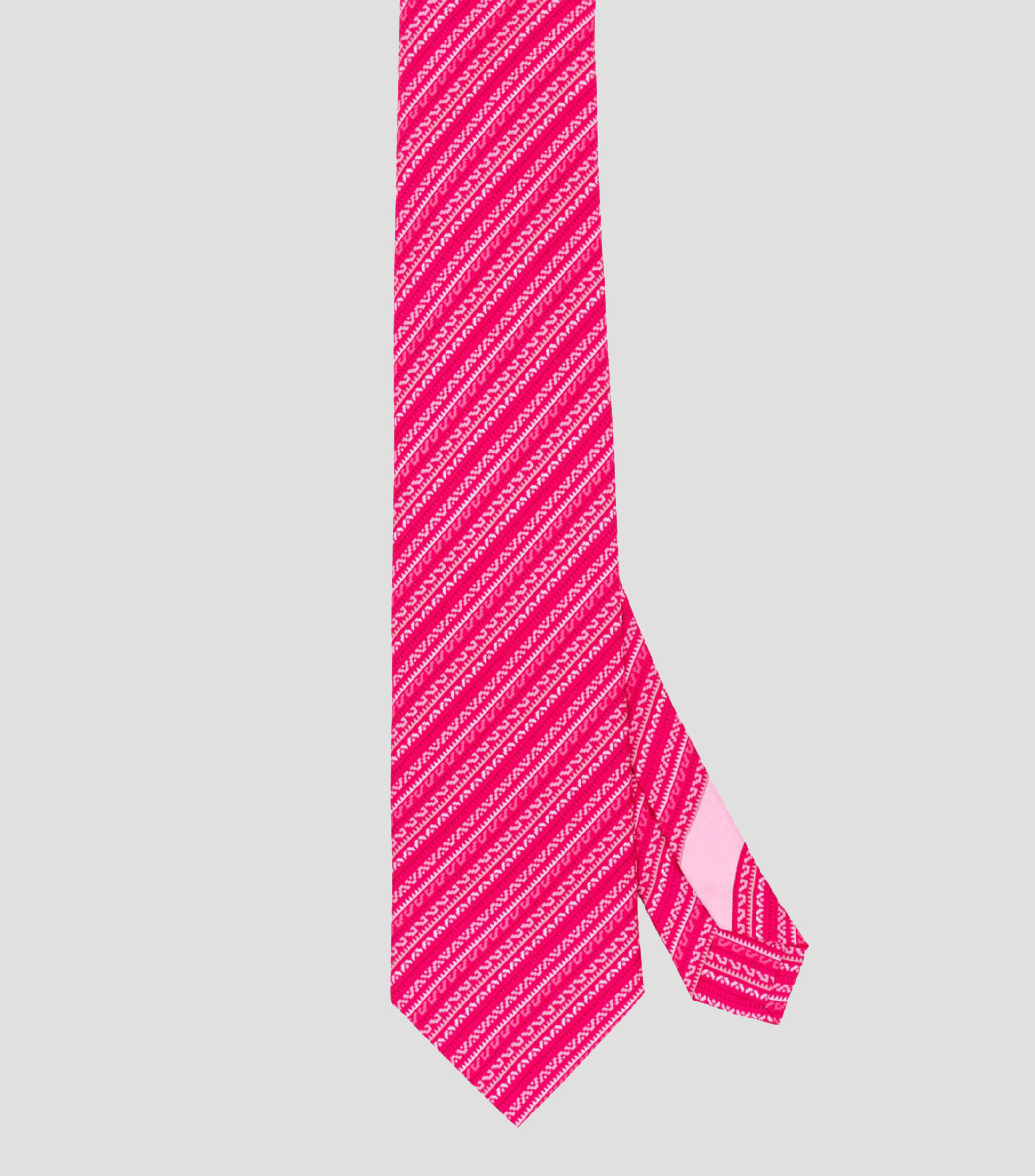 Corbata ancha en seda fucsia Grecas Prehispánicas