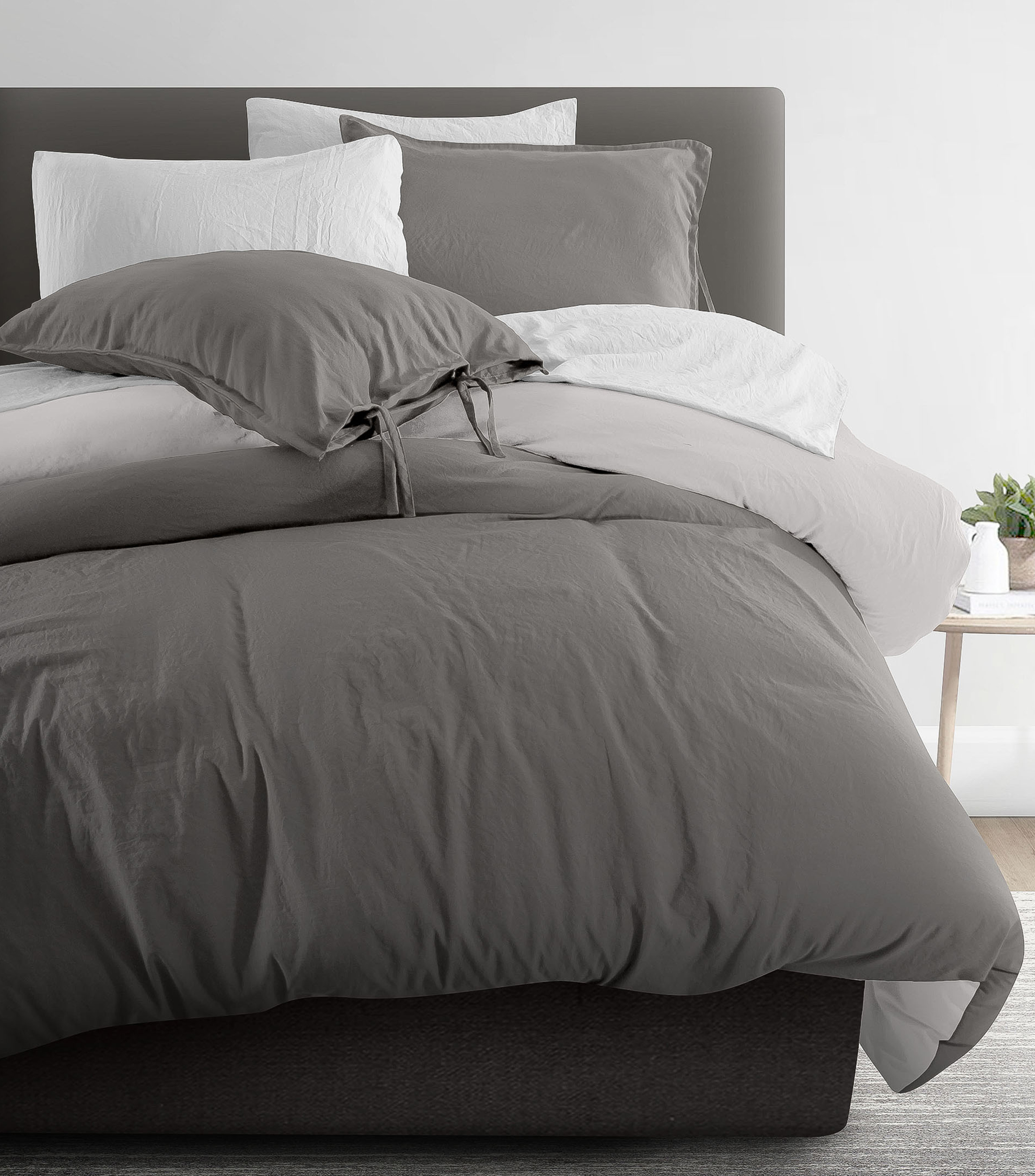 Juego de Funda para Duvet King Size Linette Gris cemento