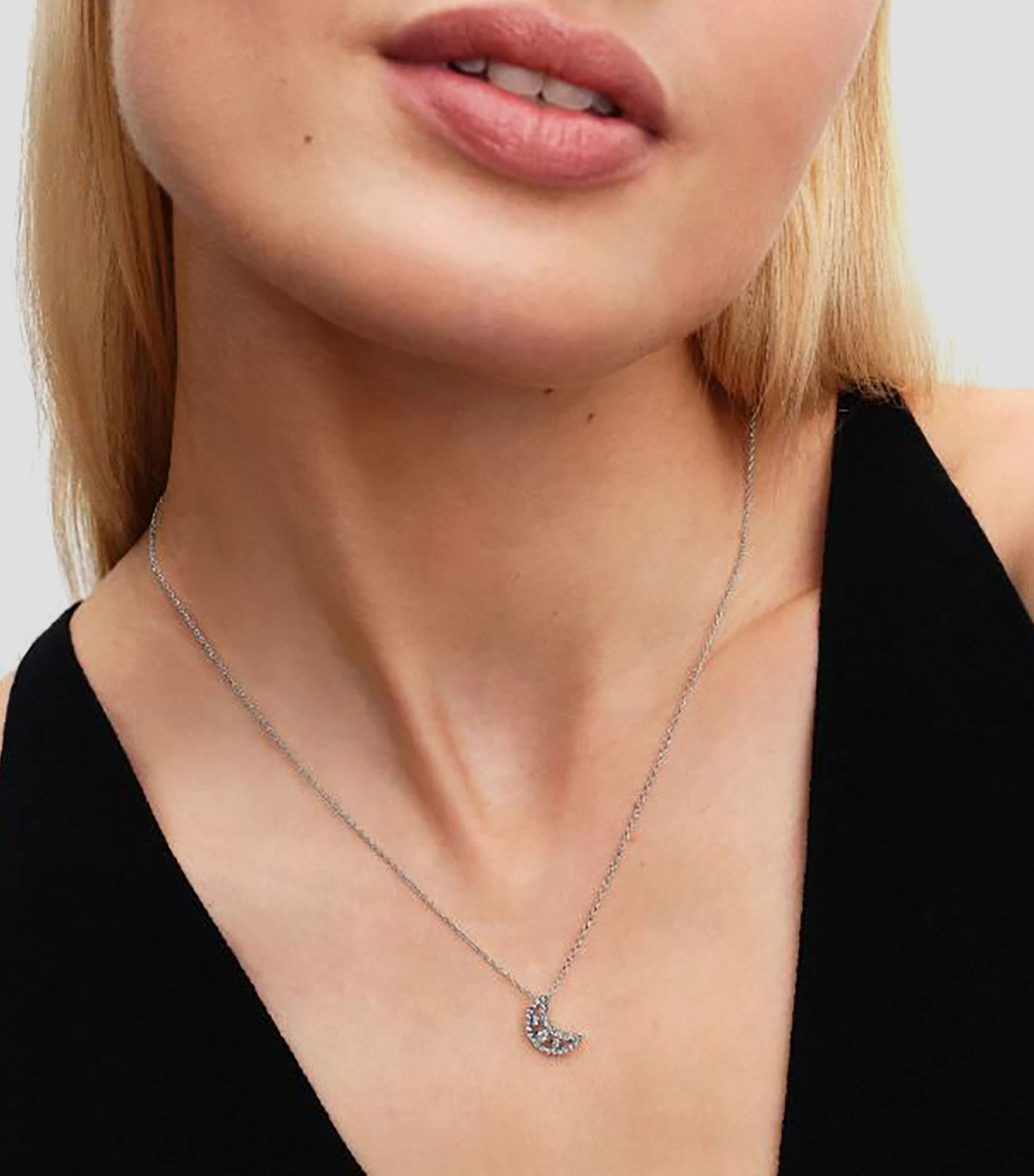 Collar en plata esterlina luna Unisex