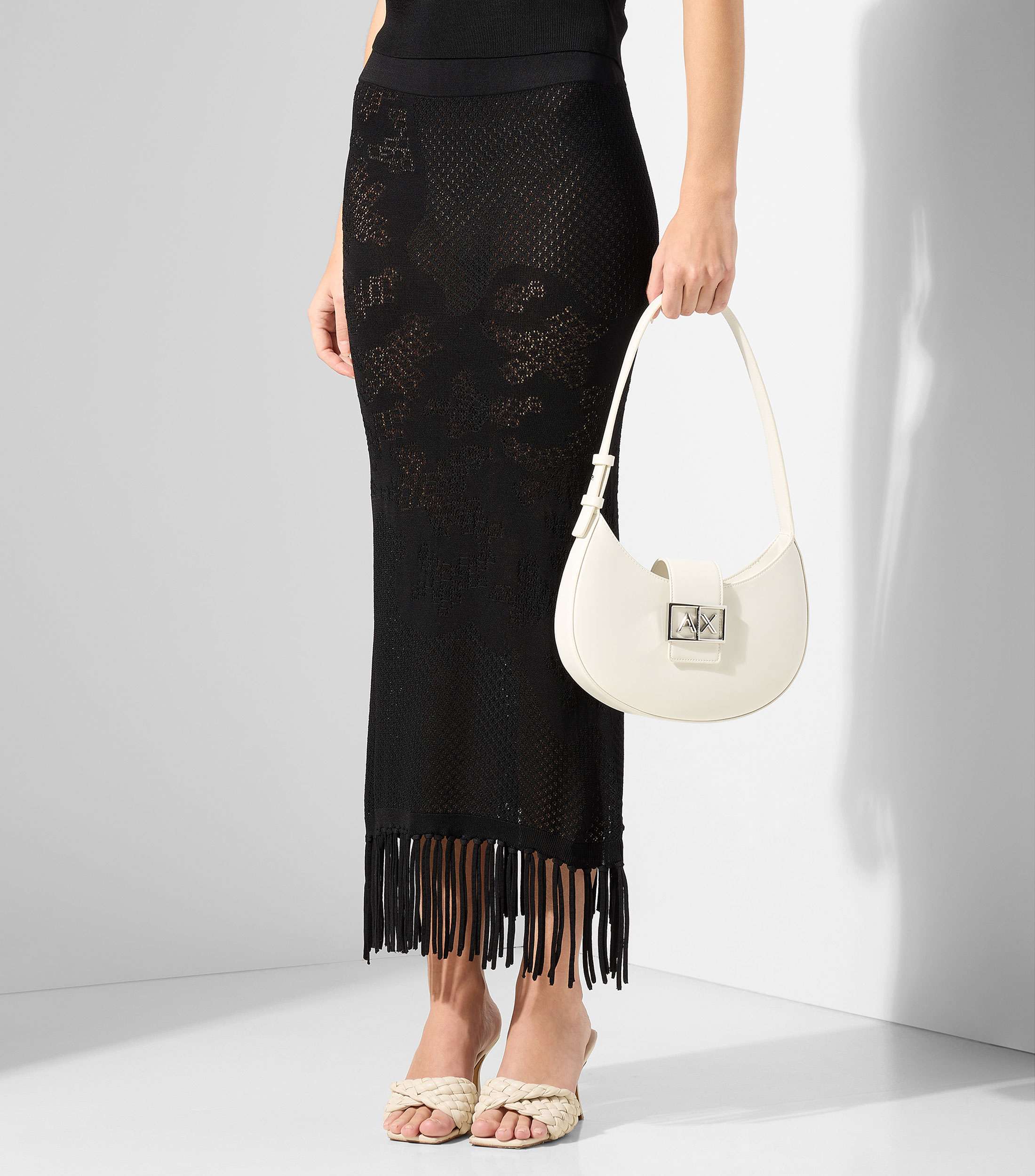 Bolsa shoulder blanca lisa Mujer