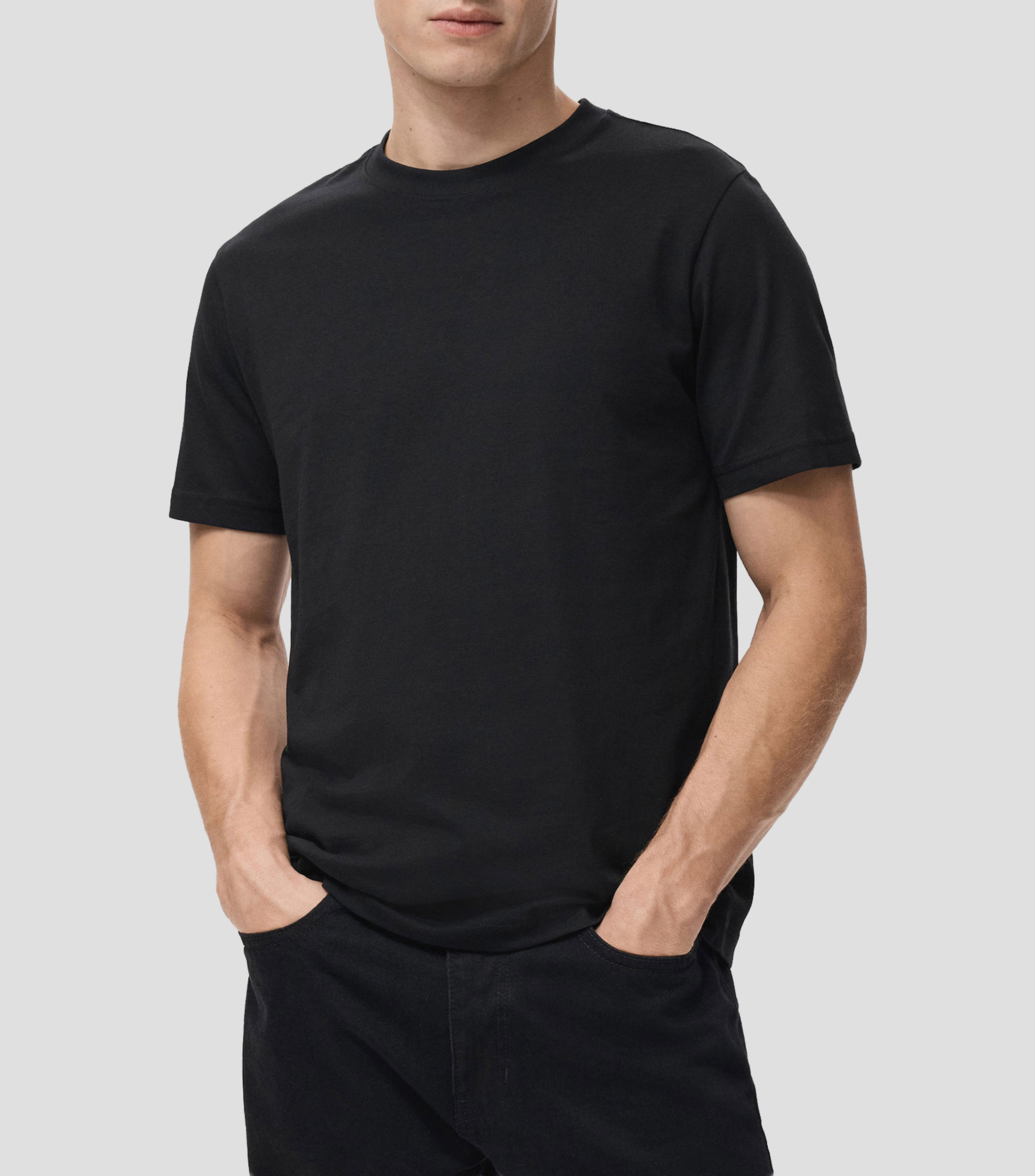 Playera cuello redondo manga corta lisa Hombre